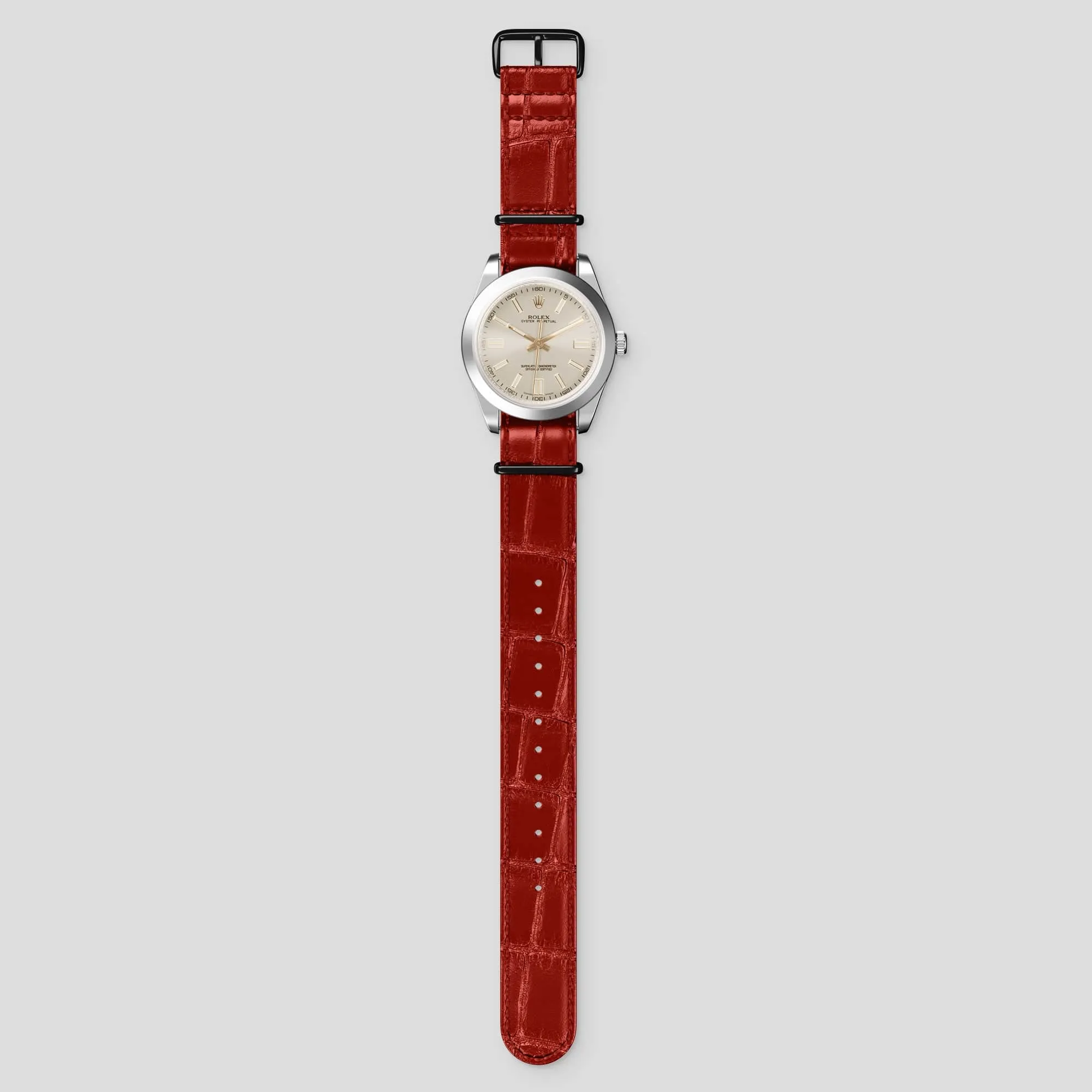 NATO Strap For Rolex Oyster Perpetual 36mm In Alligator