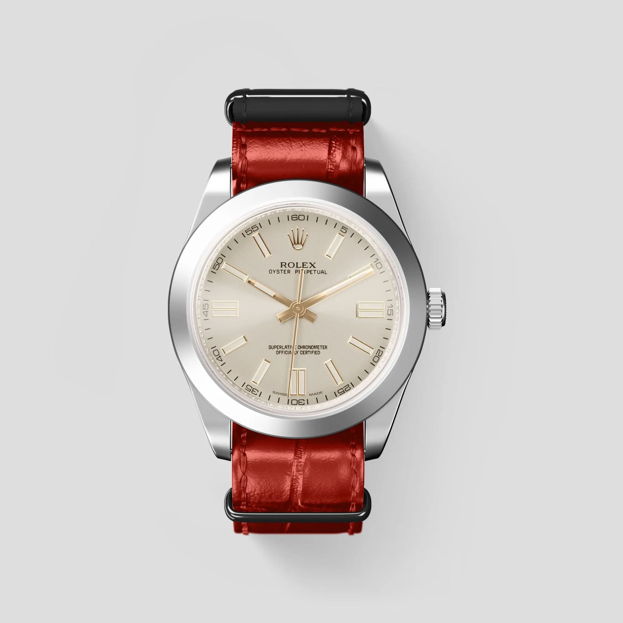 NATO Strap For Rolex Oyster Perpetual 36mm In Alligator