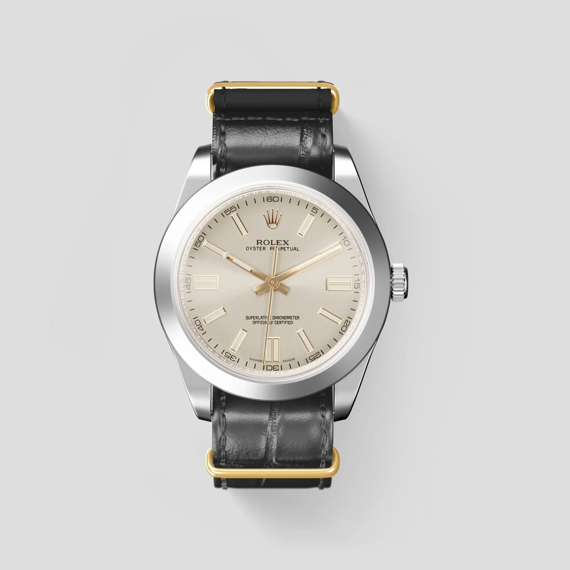 NATO Strap For Rolex Oyster Perpetual 36mm In Alligator