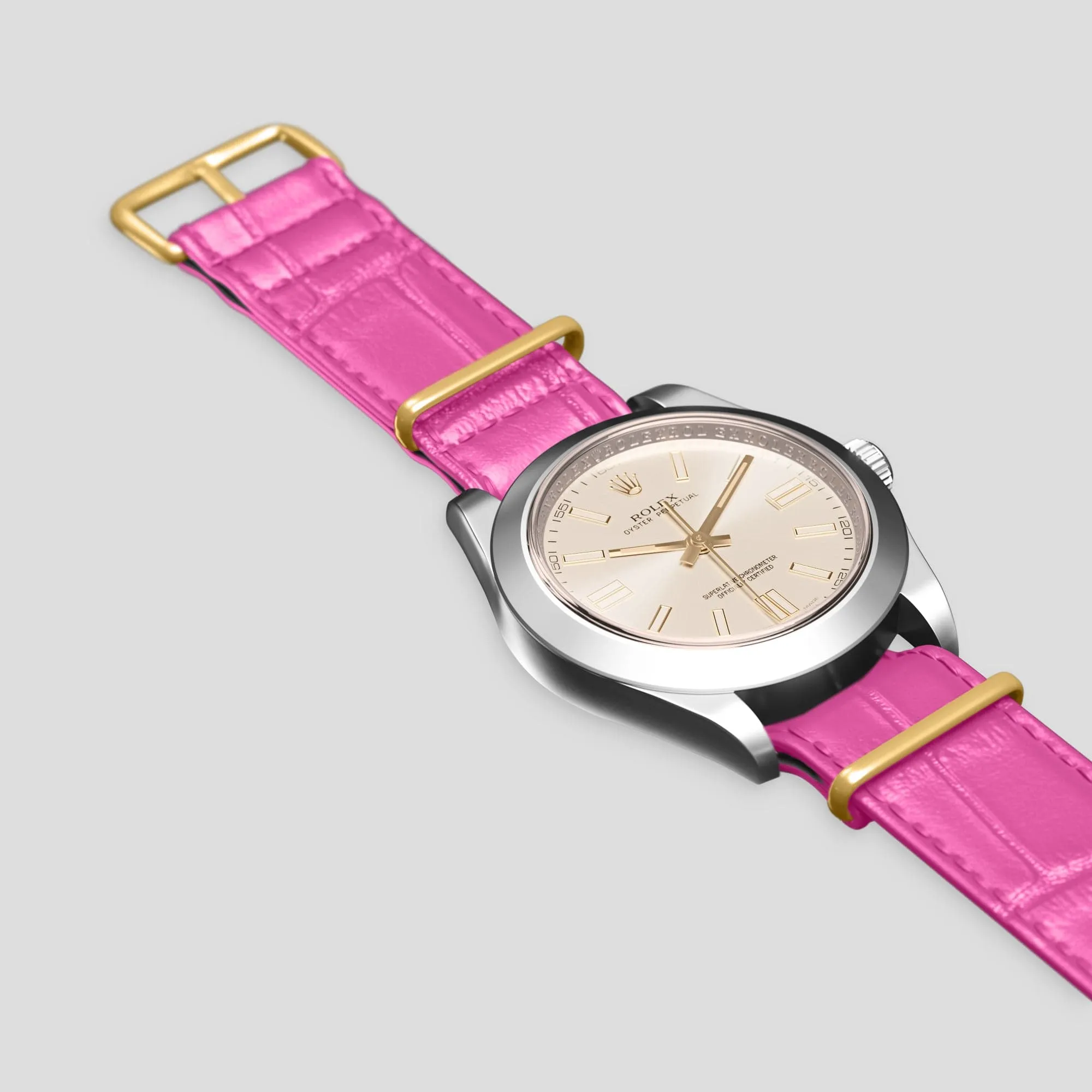 NATO Strap For Rolex Oyster Perpetual 36mm In Alligator