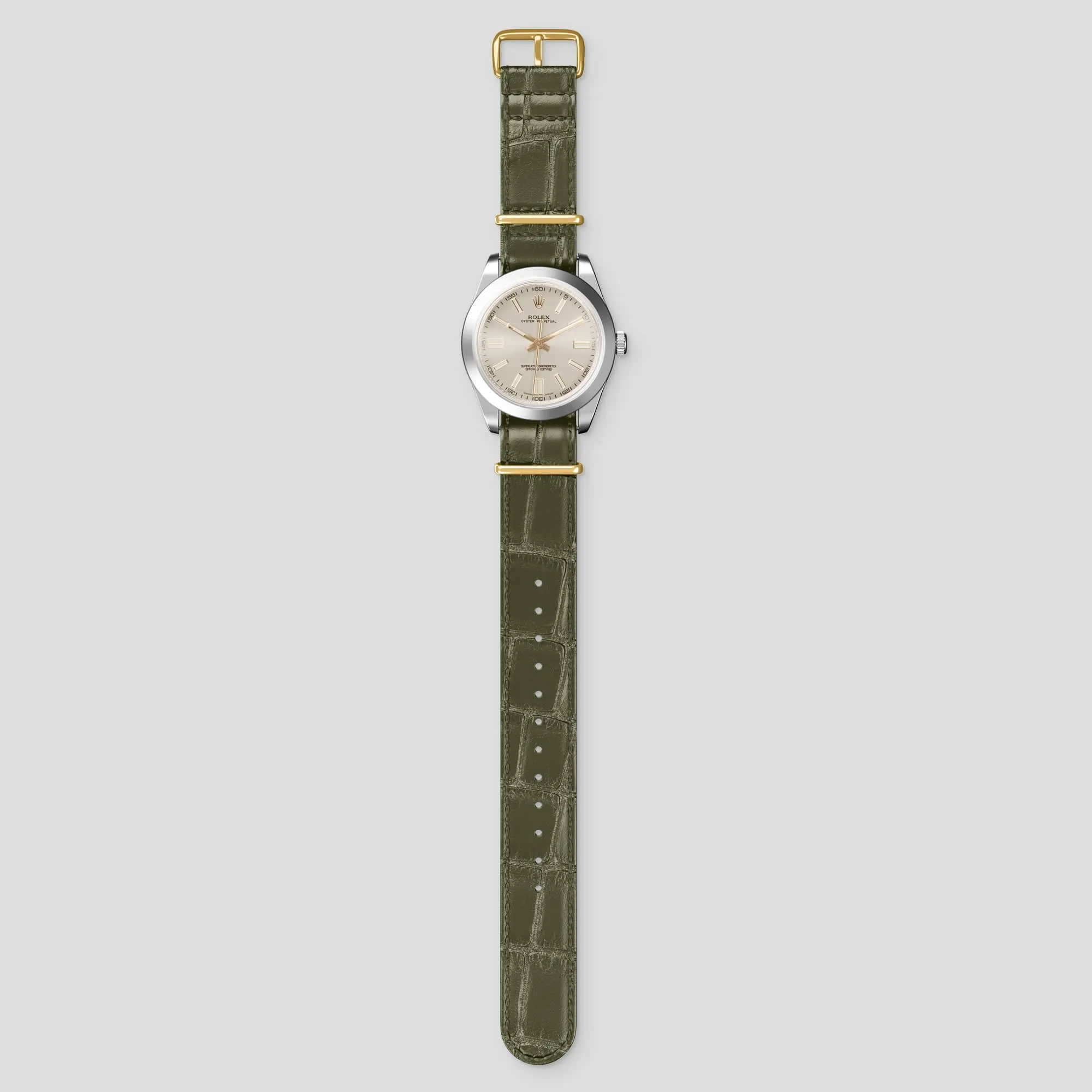 NATO Strap For Rolex Oyster Perpetual 36mm In Alligator