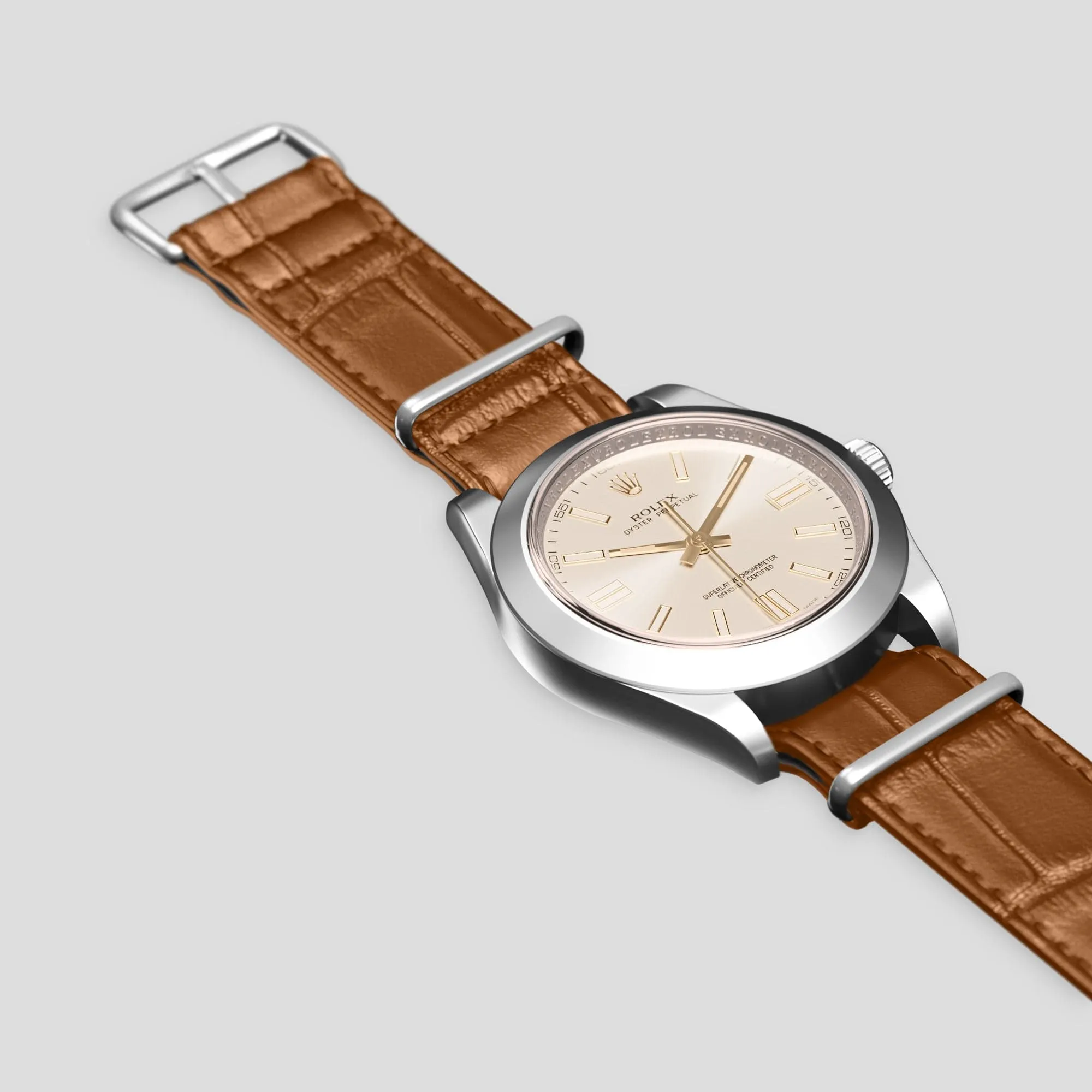 NATO Strap For Rolex Oyster Perpetual 36mm In Alligator