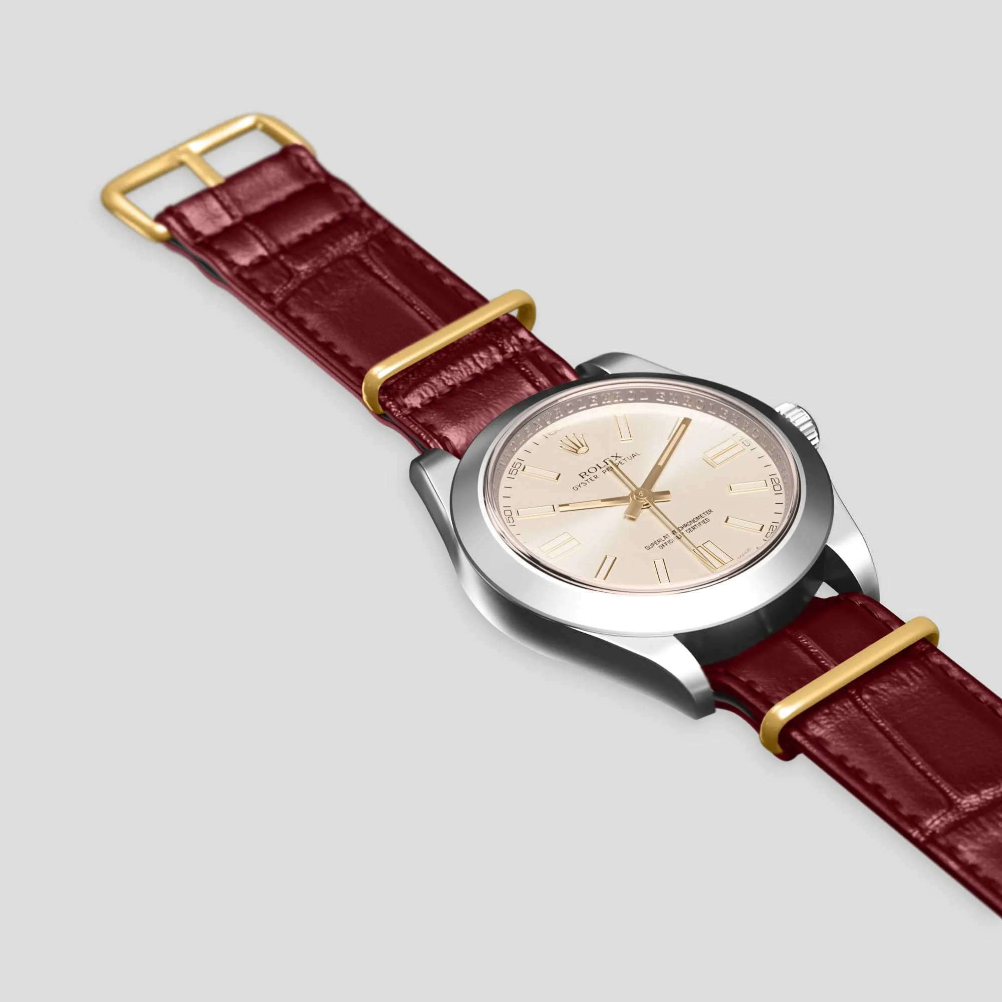 NATO Strap For Rolex Oyster Perpetual 36mm In Alligator
