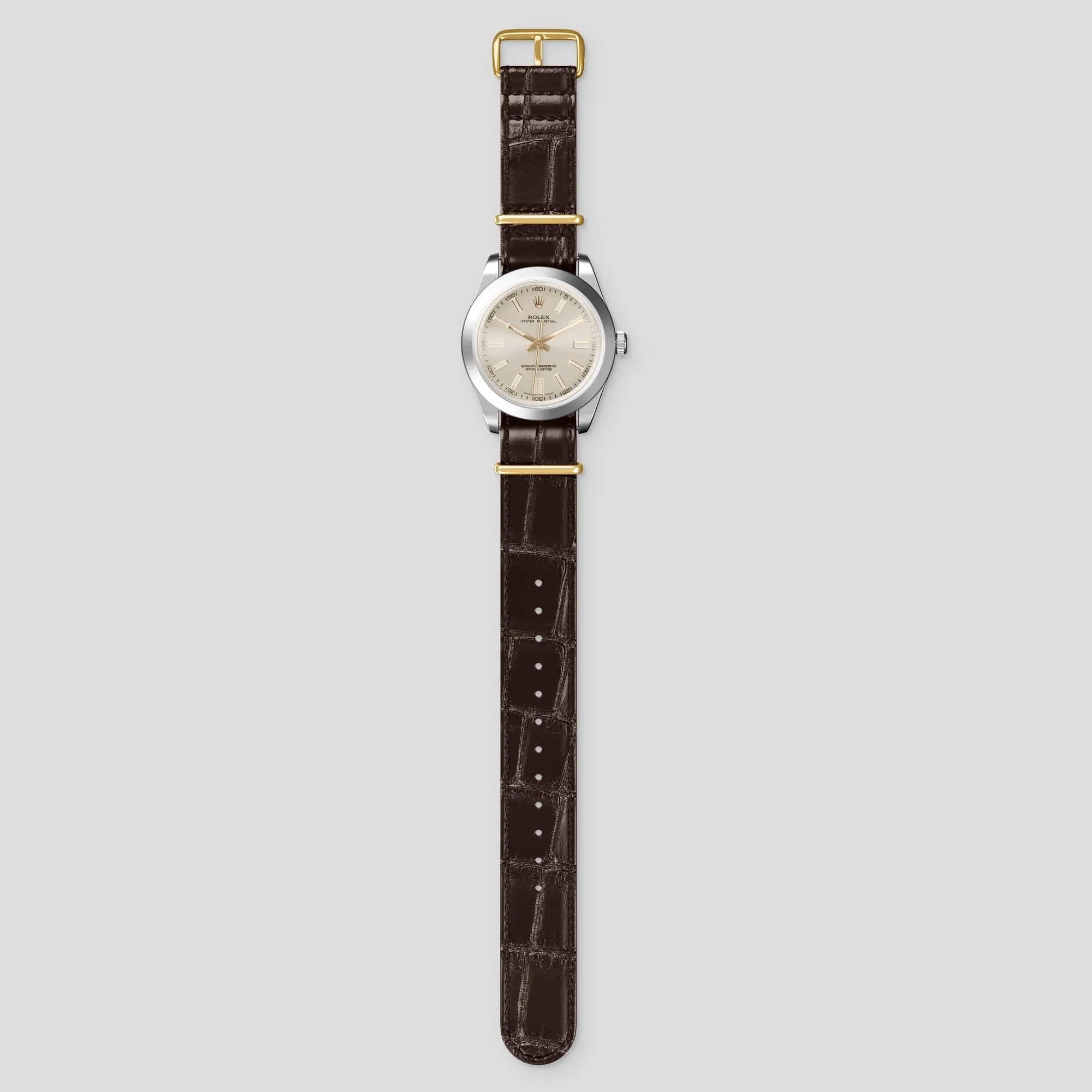 NATO Strap For Rolex Oyster Perpetual 36mm In Alligator