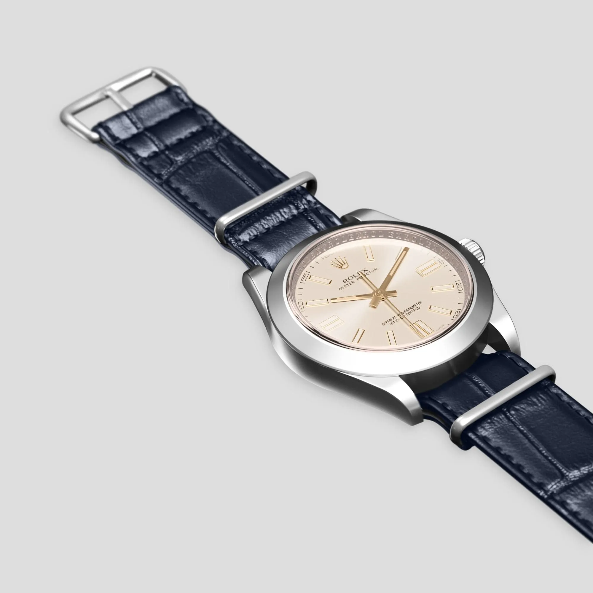 NATO Strap For Rolex Oyster Perpetual 36mm In Alligator