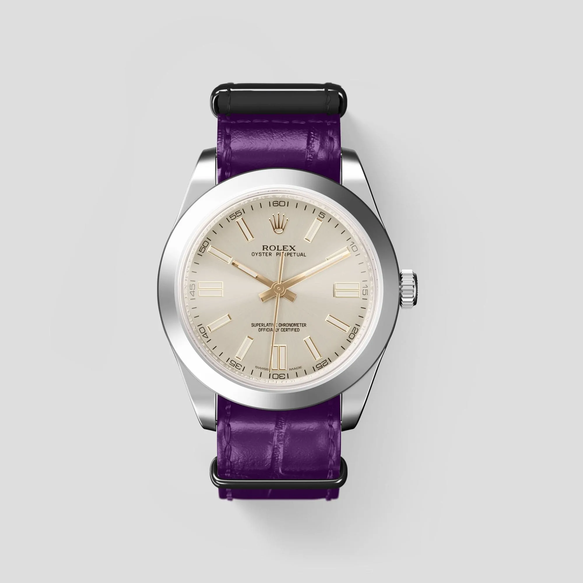 NATO Strap For Rolex Oyster Perpetual 36mm In Alligator