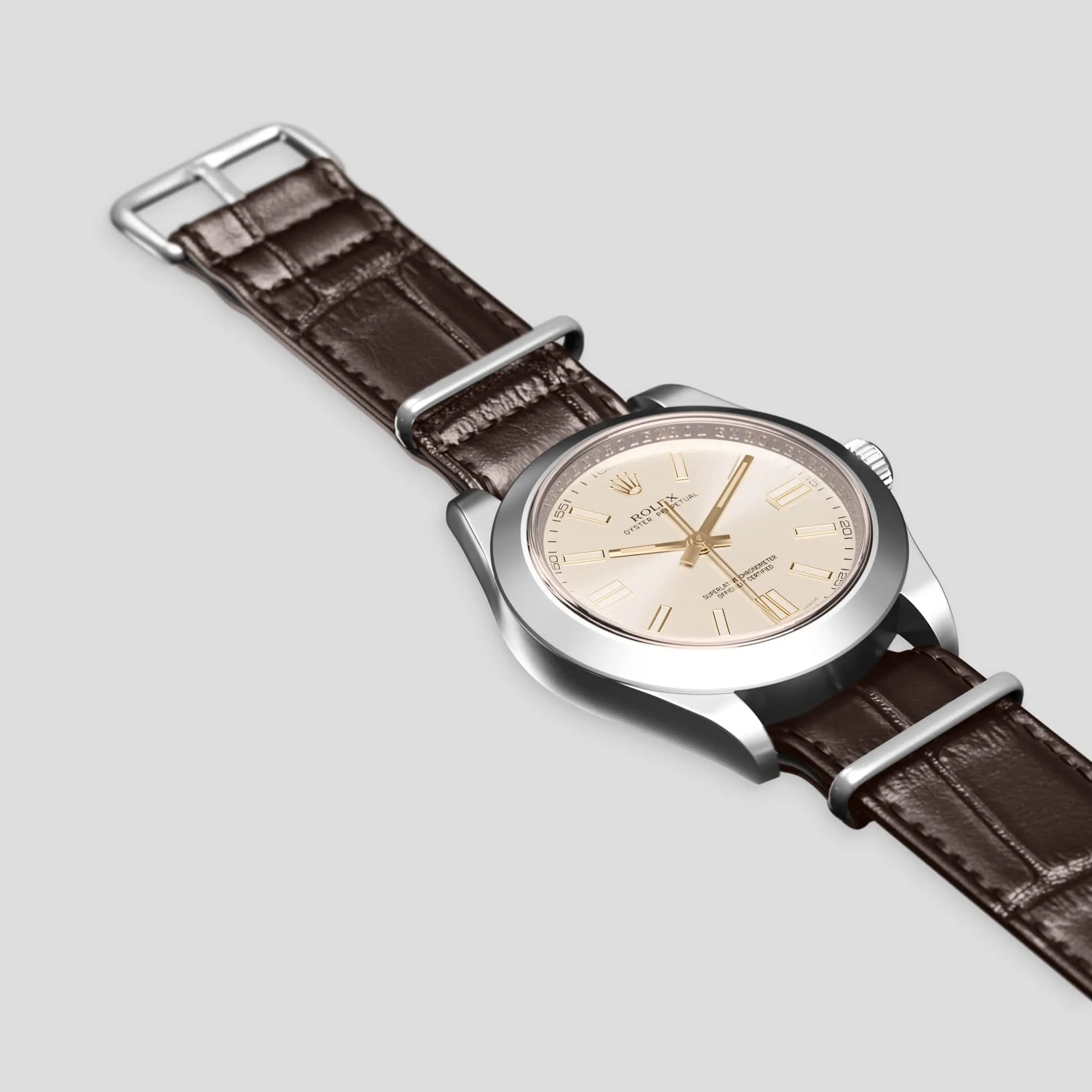 NATO Strap For Rolex Oyster Perpetual 36mm In Alligator