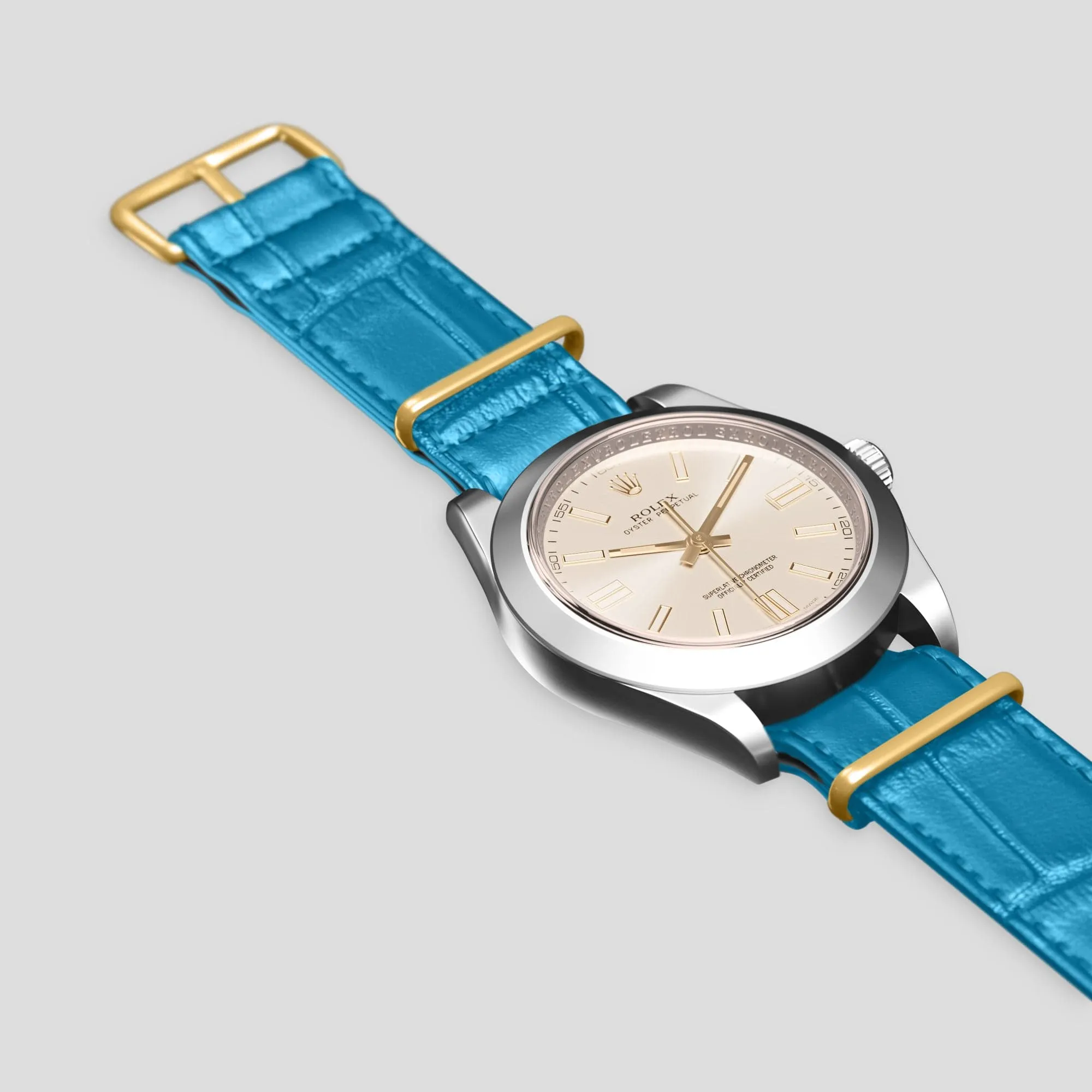 NATO Strap For Rolex Oyster Perpetual 36mm In Alligator