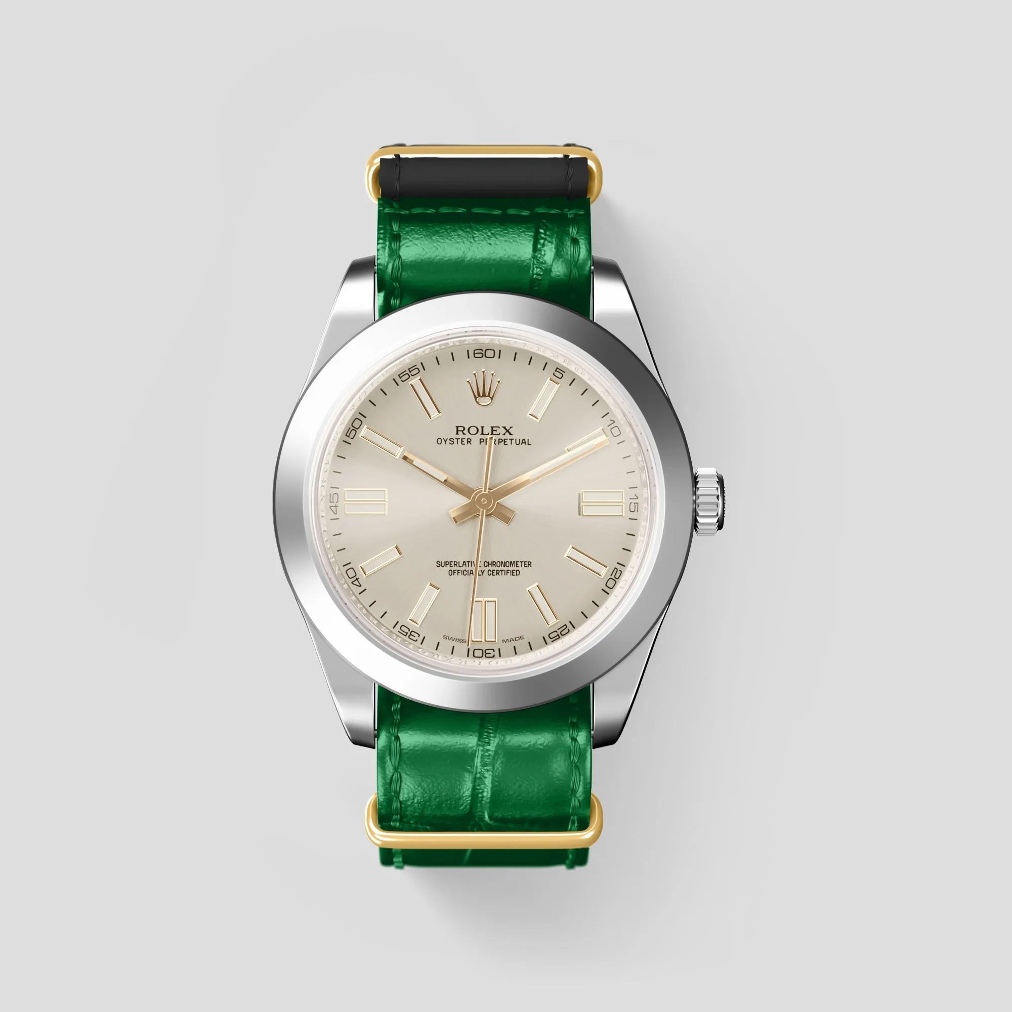 NATO Strap For Rolex Oyster Perpetual 36mm In Alligator