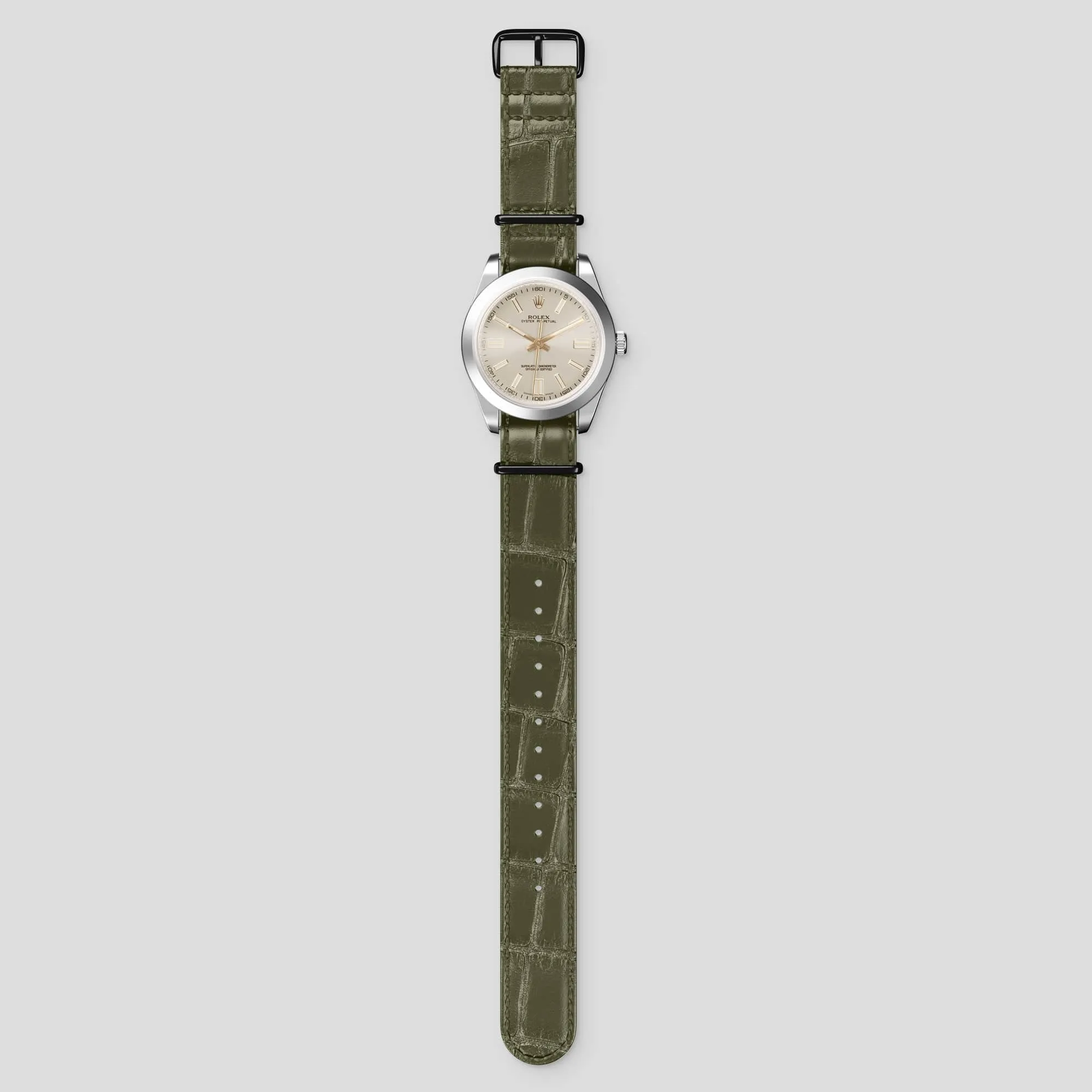 NATO Strap For Rolex Oyster Perpetual 36mm In Alligator