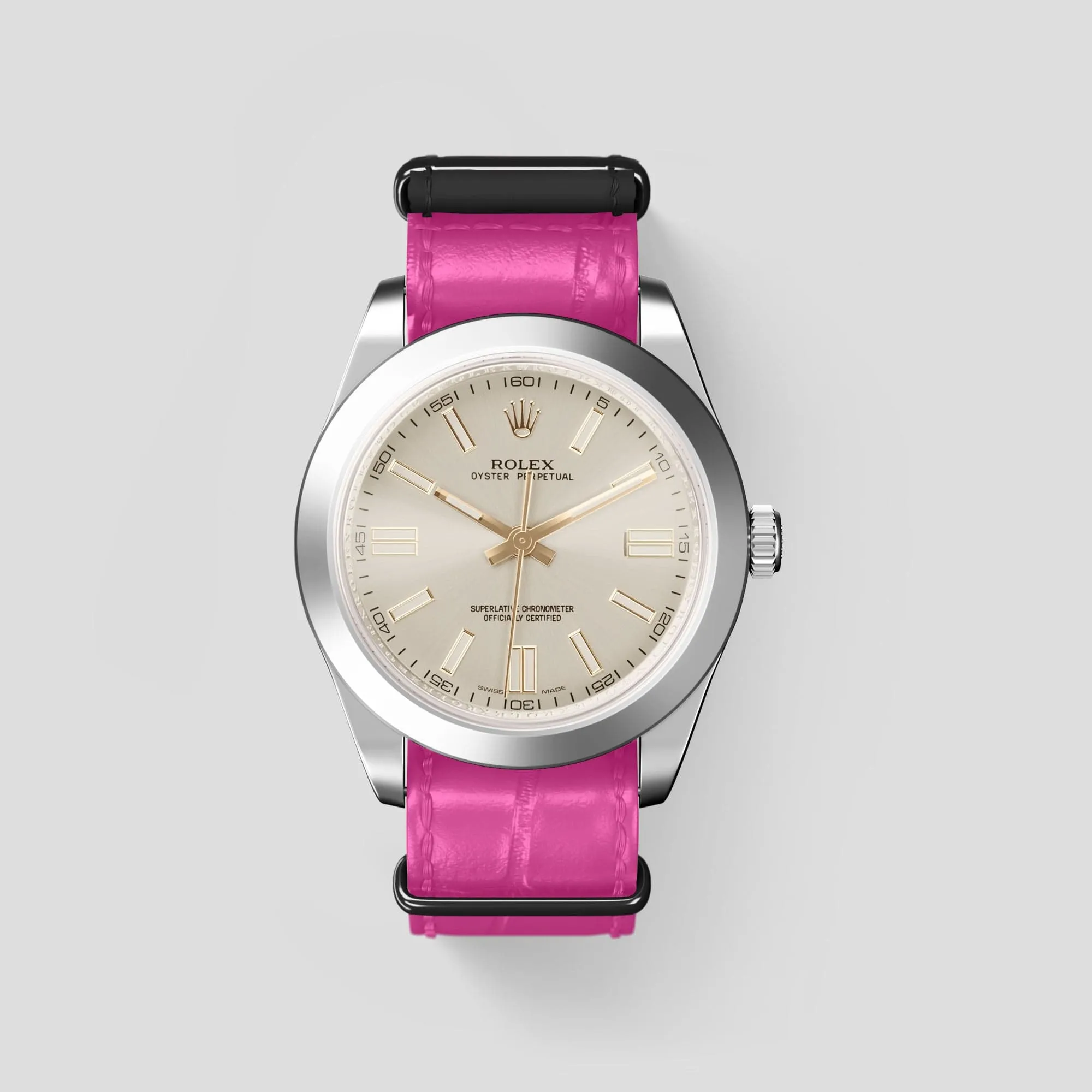 NATO Strap For Rolex Oyster Perpetual 36mm In Alligator