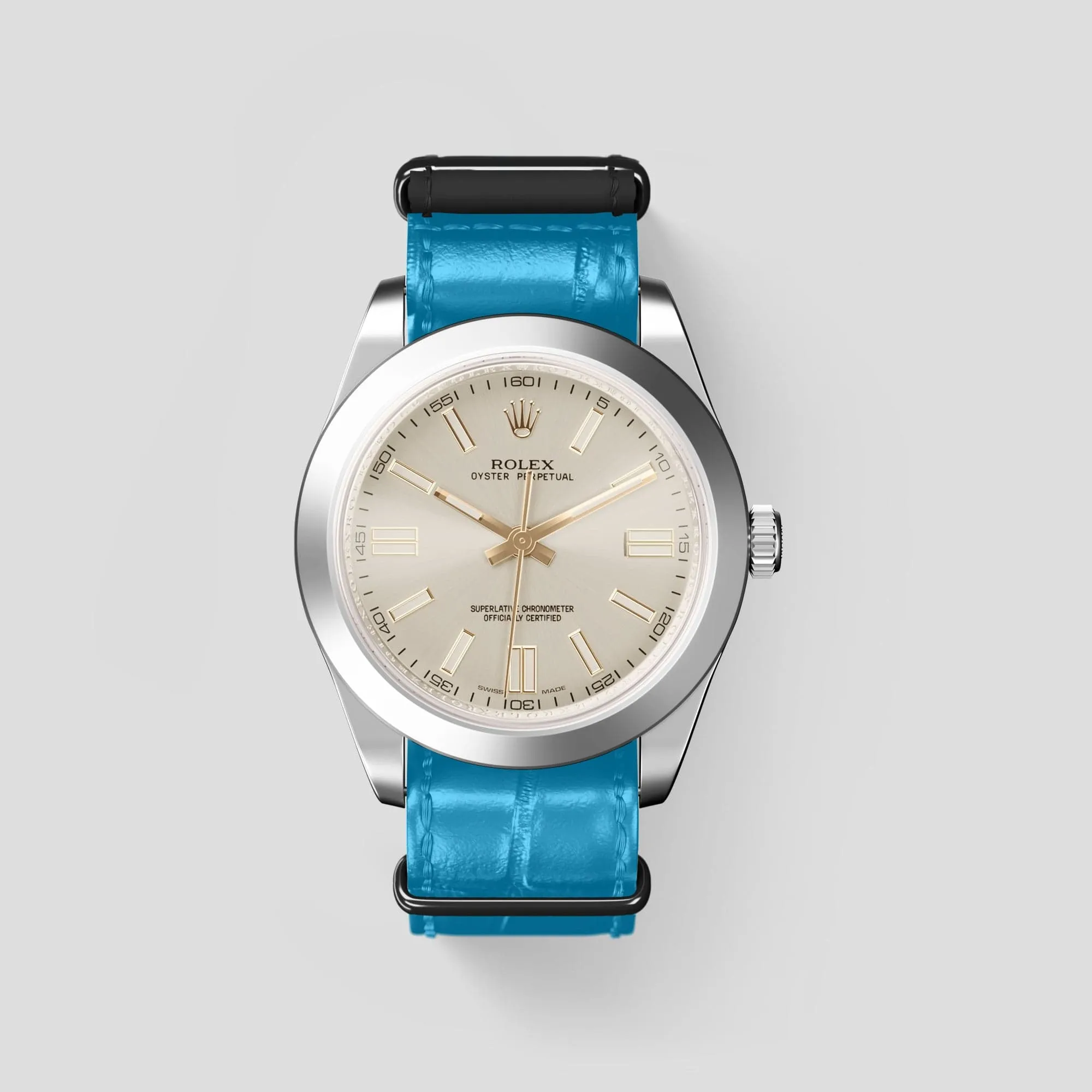 NATO Strap For Rolex Oyster Perpetual 36mm In Alligator