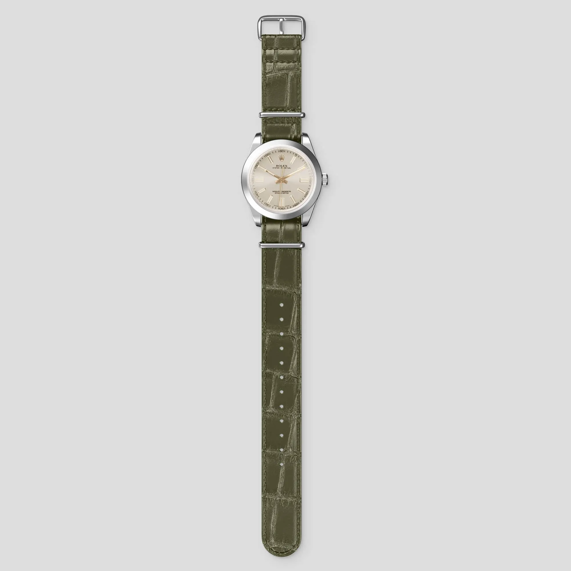NATO Strap For Rolex Oyster Perpetual 36mm In Alligator