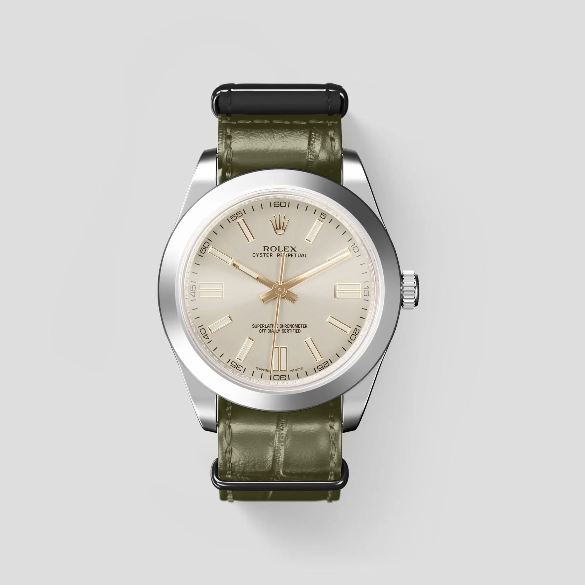 NATO Strap For Rolex Oyster Perpetual 36mm In Alligator
