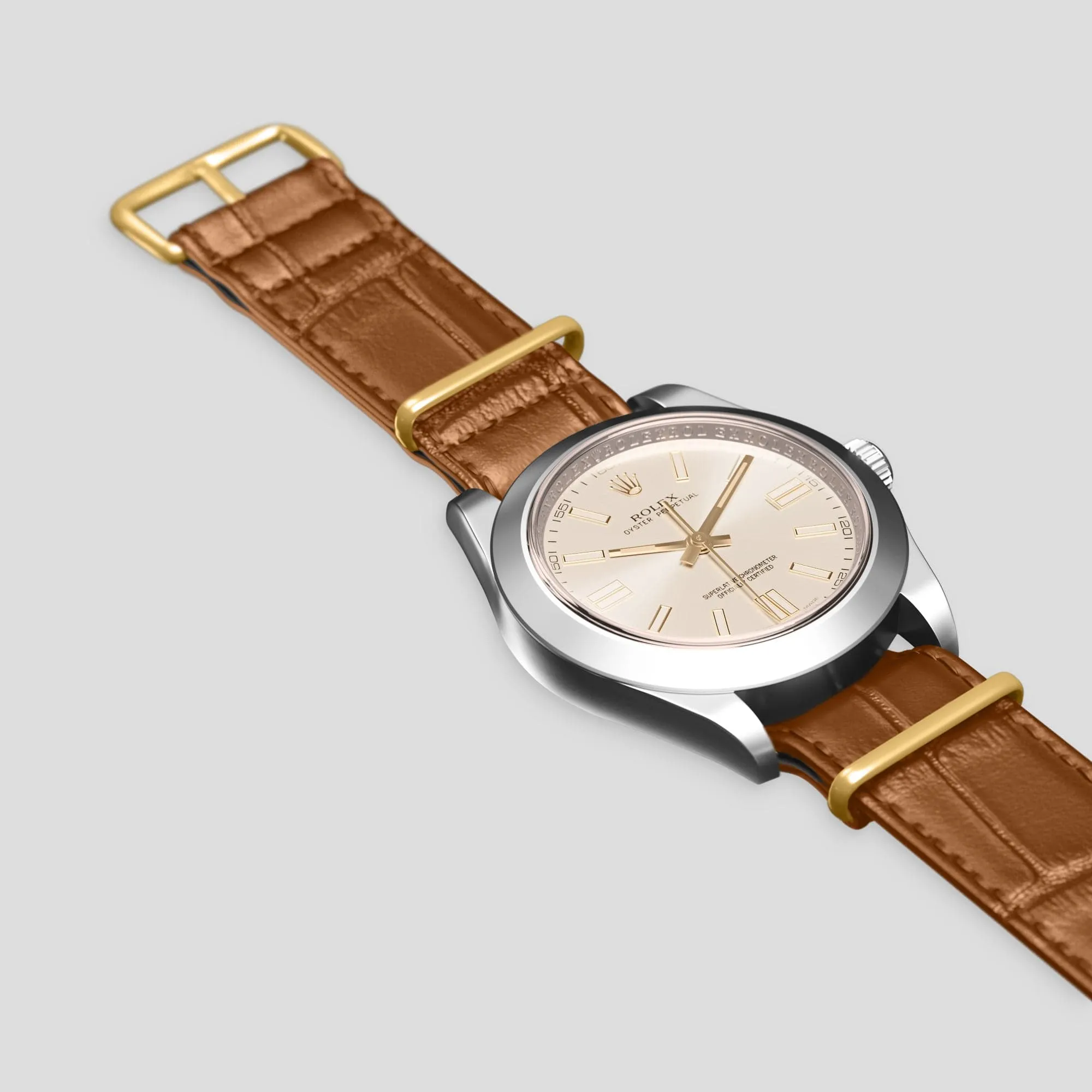 NATO Strap For Rolex Oyster Perpetual 36mm In Alligator