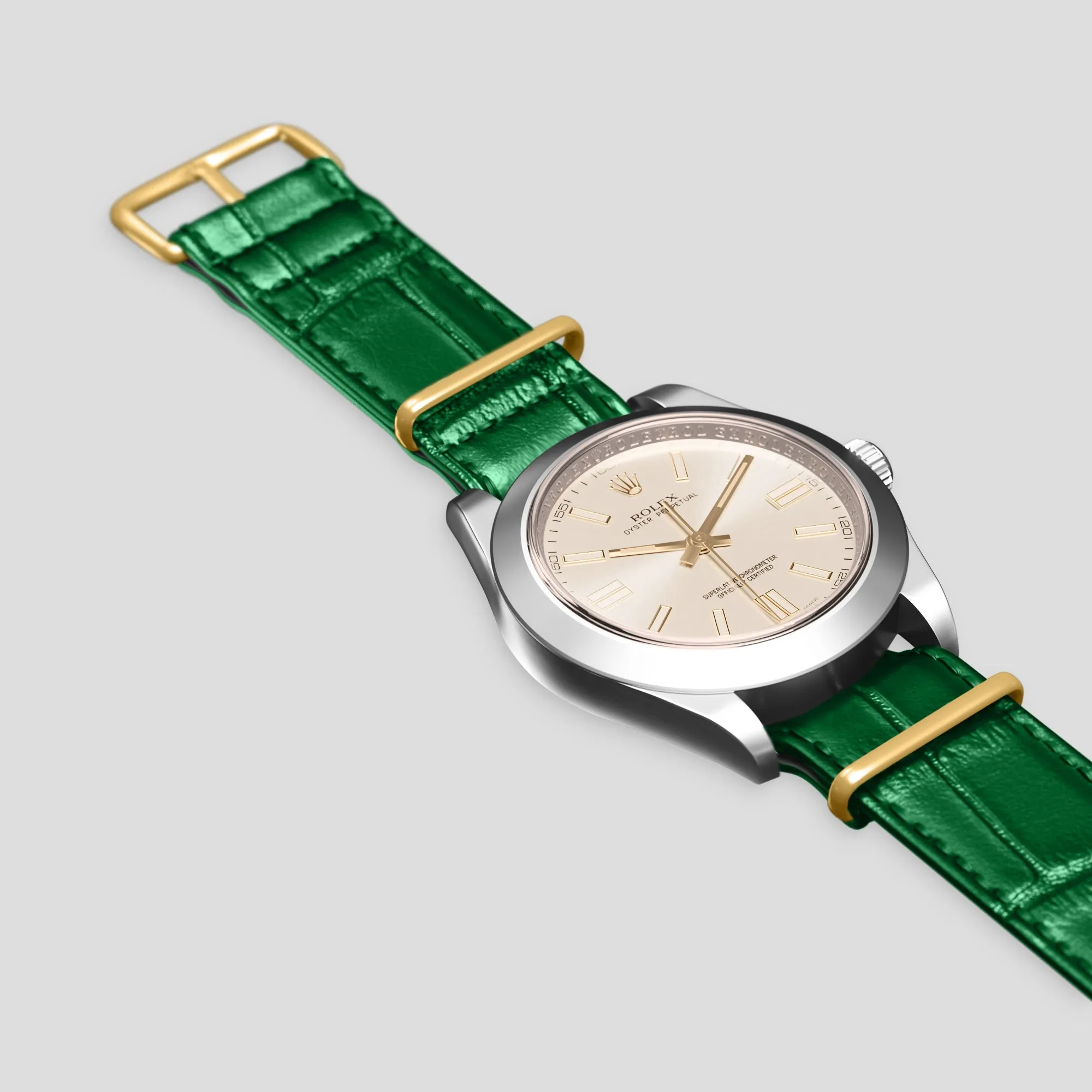 NATO Strap For Rolex Oyster Perpetual 36mm In Alligator