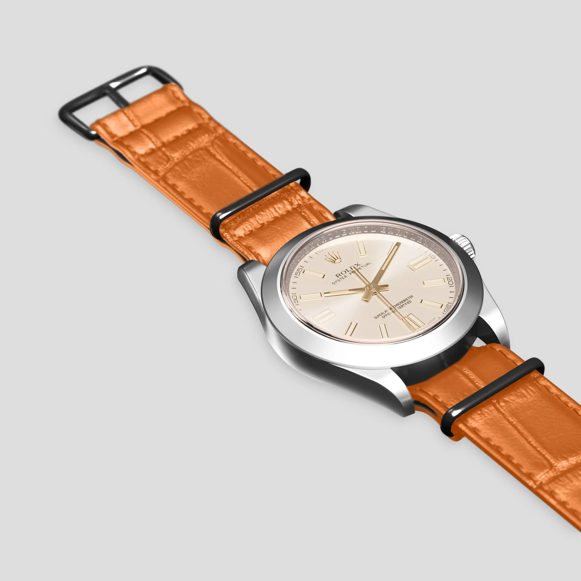 NATO Strap For Rolex Oyster Perpetual 36mm In Alligator
