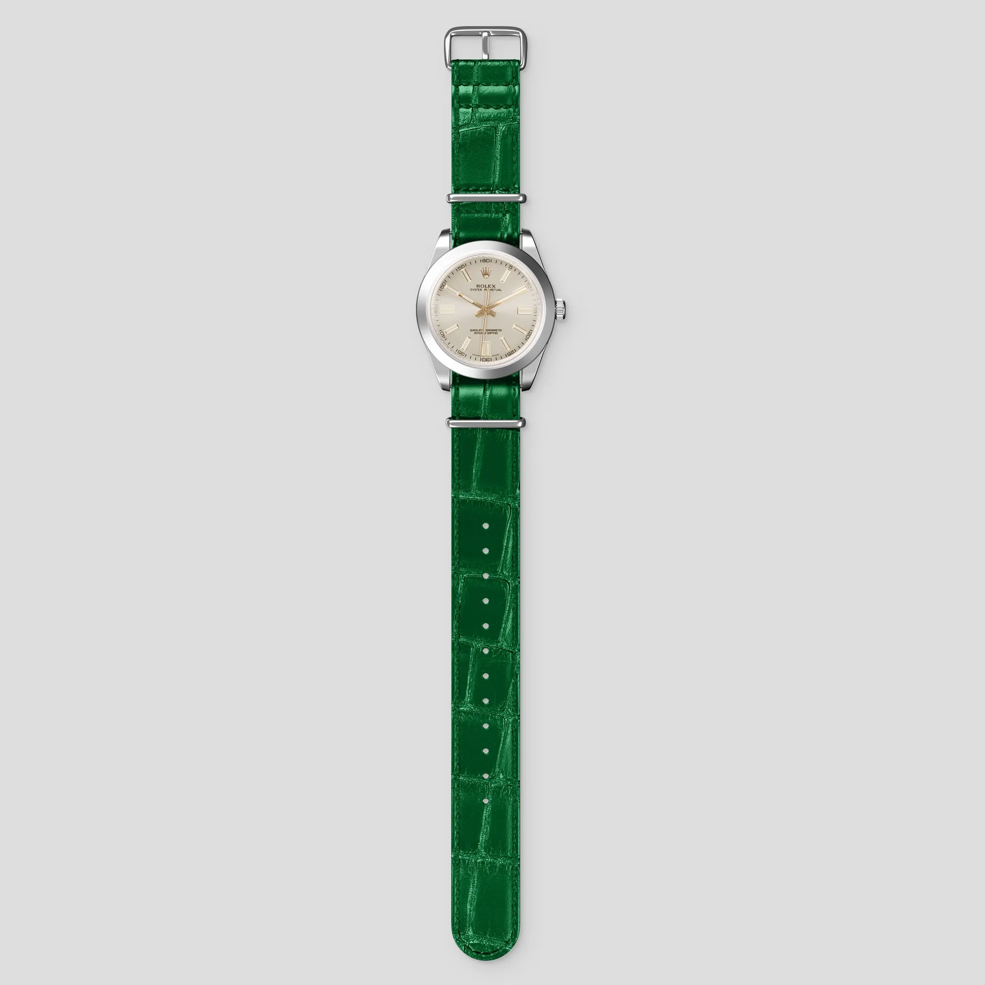 NATO Strap For Rolex Oyster Perpetual 36mm In Alligator