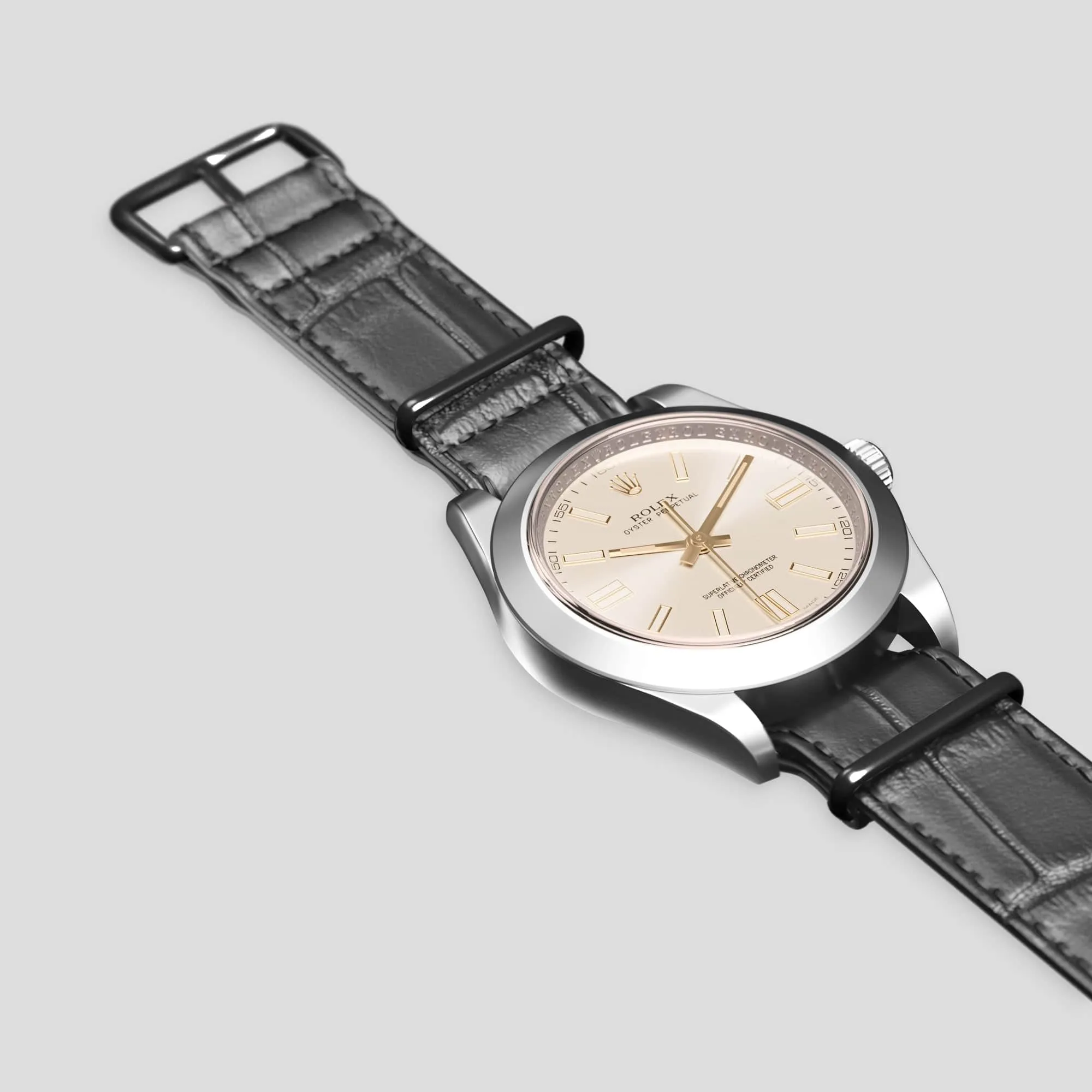 NATO Strap For Rolex Oyster Perpetual 36mm In Alligator