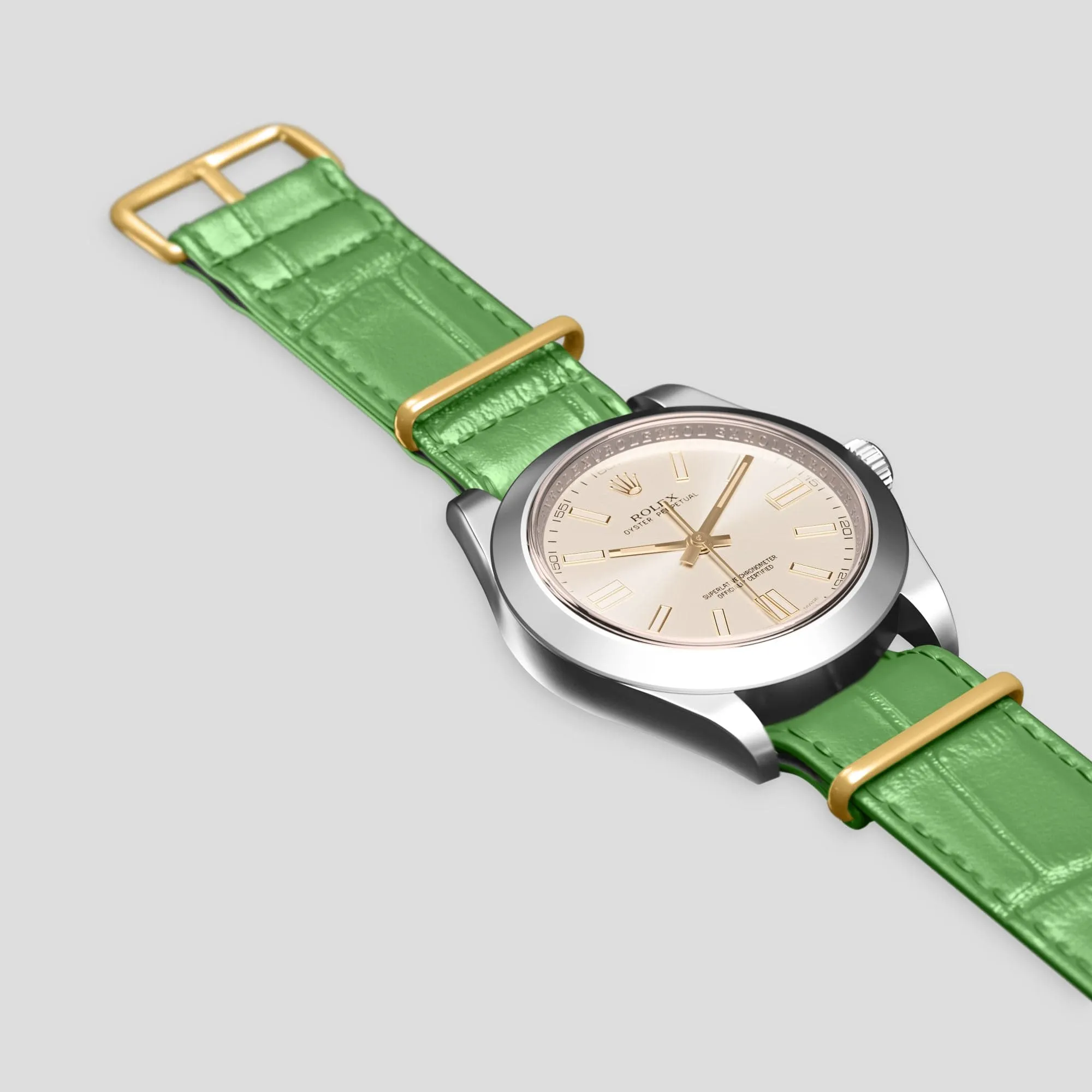 NATO Strap For Rolex Oyster Perpetual 36mm In Alligator