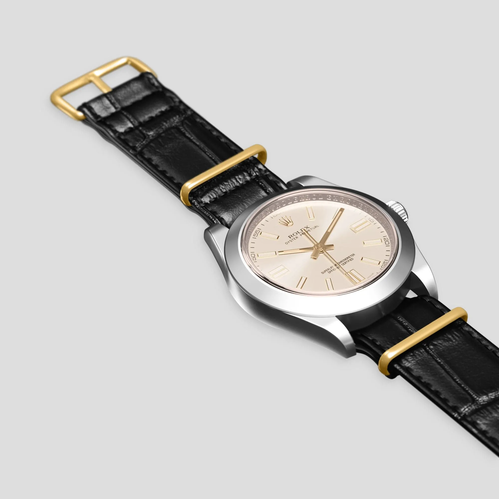 NATO Strap For Rolex Oyster Perpetual 36mm In Alligator