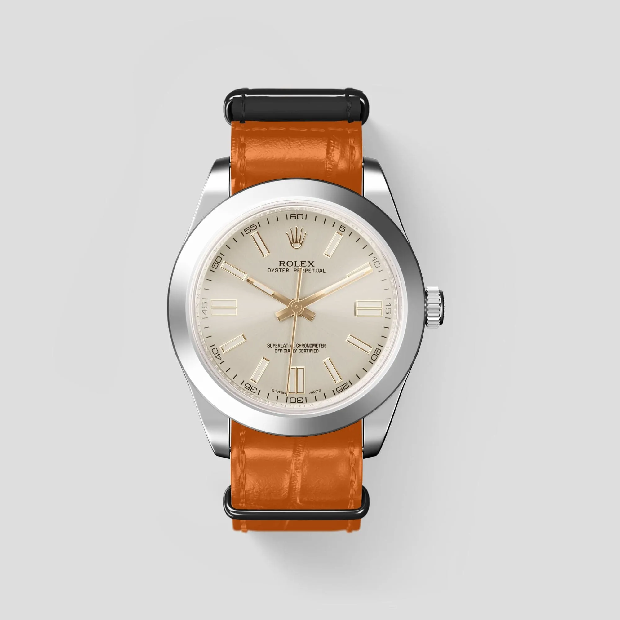 NATO Strap For Rolex Oyster Perpetual 36mm In Alligator