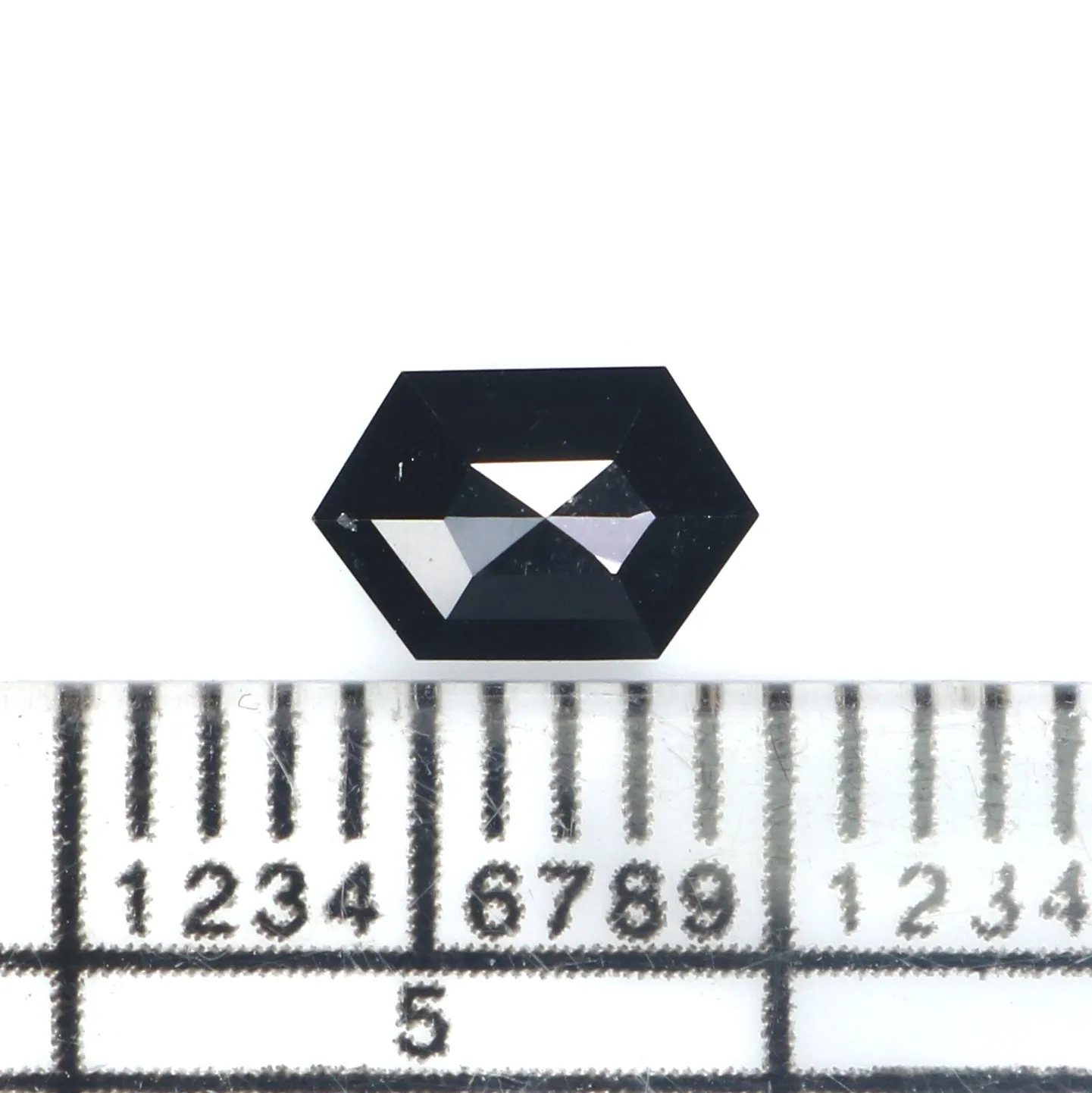 Natural Loose Hexagon Diamond, Hexagon Black Color Diamond, Natural Loose Diamond, Hexagon Rose Cut Diamond 0.45 CT Hexagon Shape KR2640