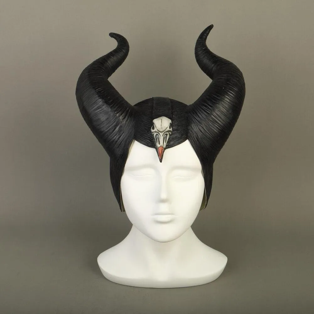 New 2019 Maleficent 2 Hat Deluxe Horns Evil Black Queen Headpiece Latex Cosplay Angelina Jolie Halloween Party Props
