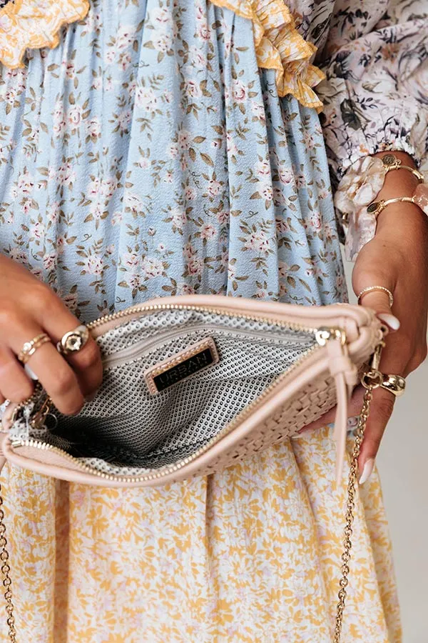 New Attention Woven Clutch In Pink