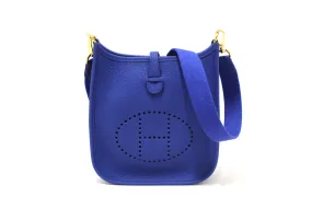 NEW Authentic Hermes Blue Clemence Leather Evelyne 16 Amazone TPM Bag