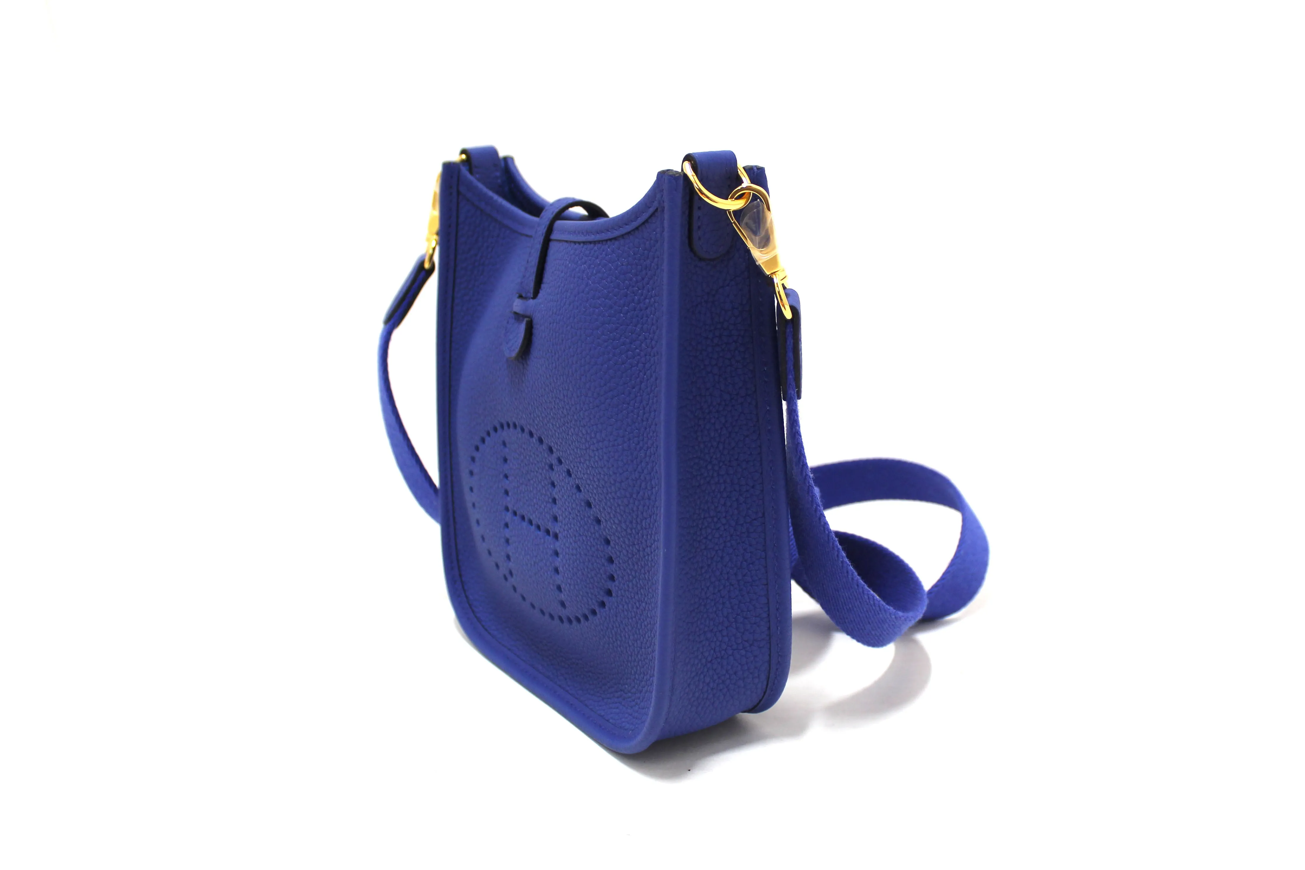 NEW Authentic Hermes Blue Clemence Leather Evelyne 16 Amazone TPM Bag