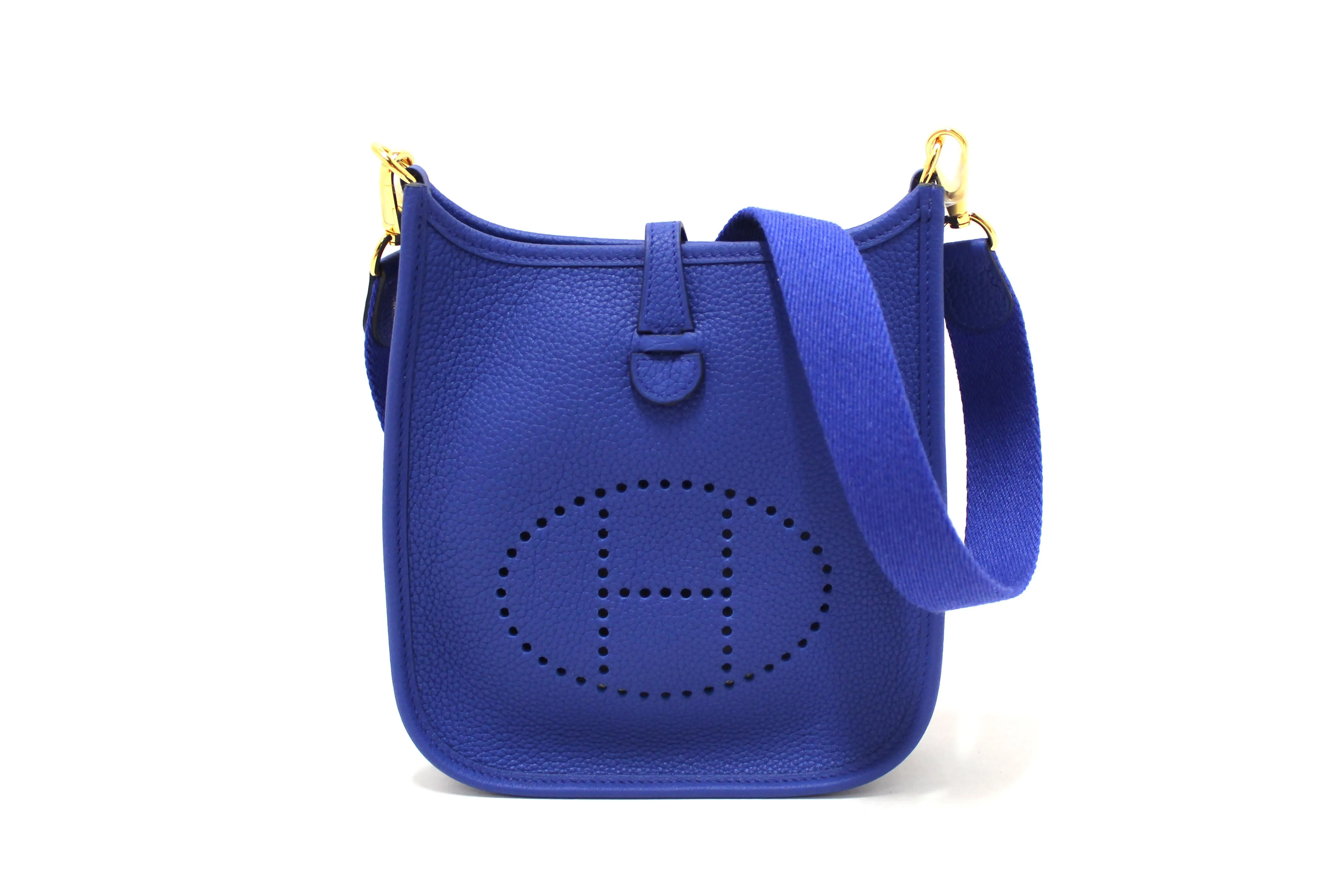 NEW Authentic Hermes Blue Clemence Leather Evelyne 16 Amazone TPM Bag