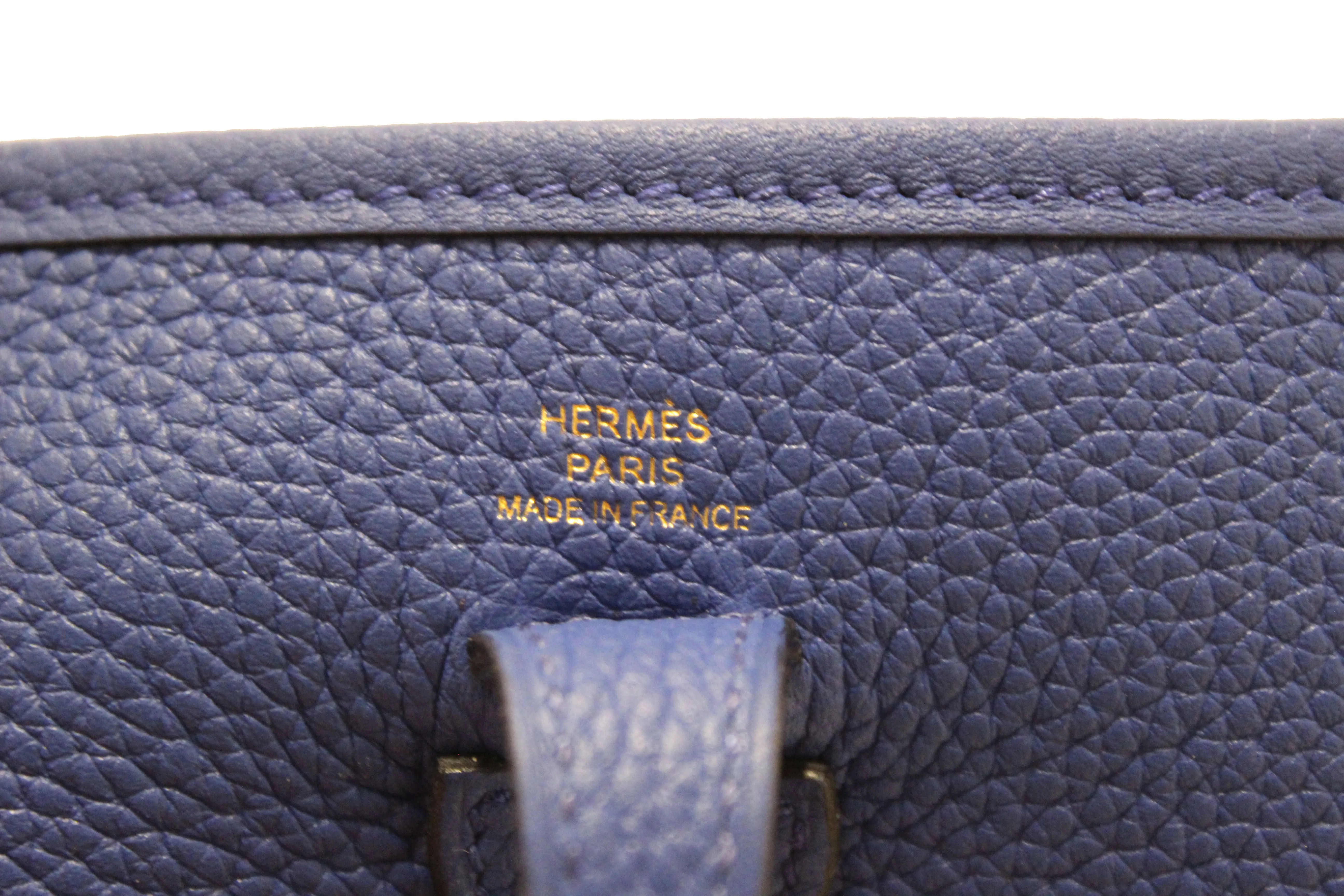 NEW Authentic Hermes Blue Clemence Leather Evelyne 16 Amazone TPM Bag