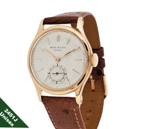 Patek Philippe 2451R Rose Gold Water Resistant Calatrava, Circa 1951-1952