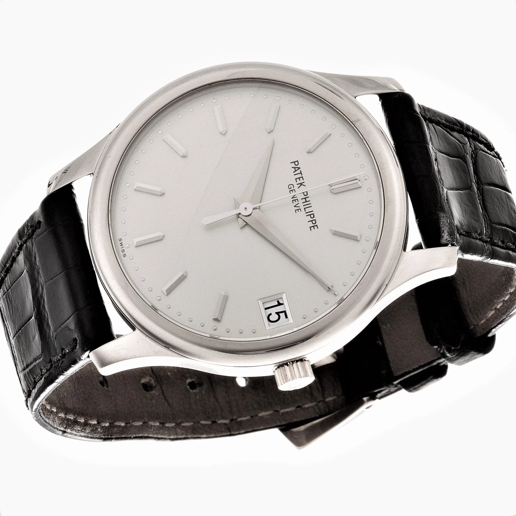 Patek Philippe 3998P Automatic Platinum Calatrava Watch circa 1999