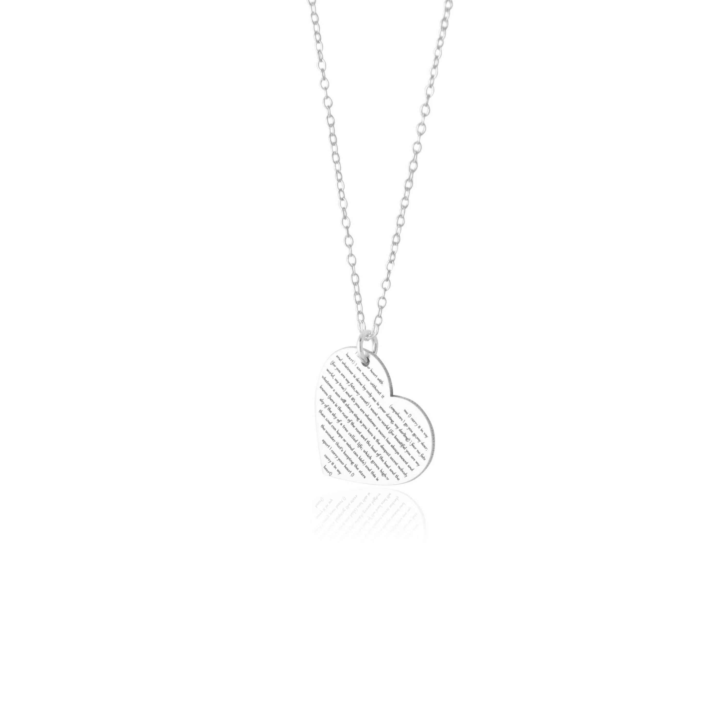 Personalized Heart Lyric Necklace or Wedding Vows