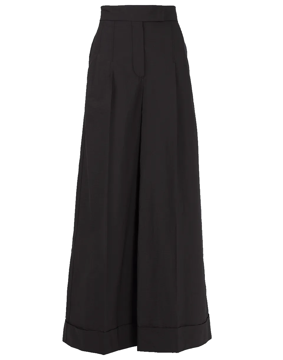 Pleated Crinkle Full Cuffed Pant