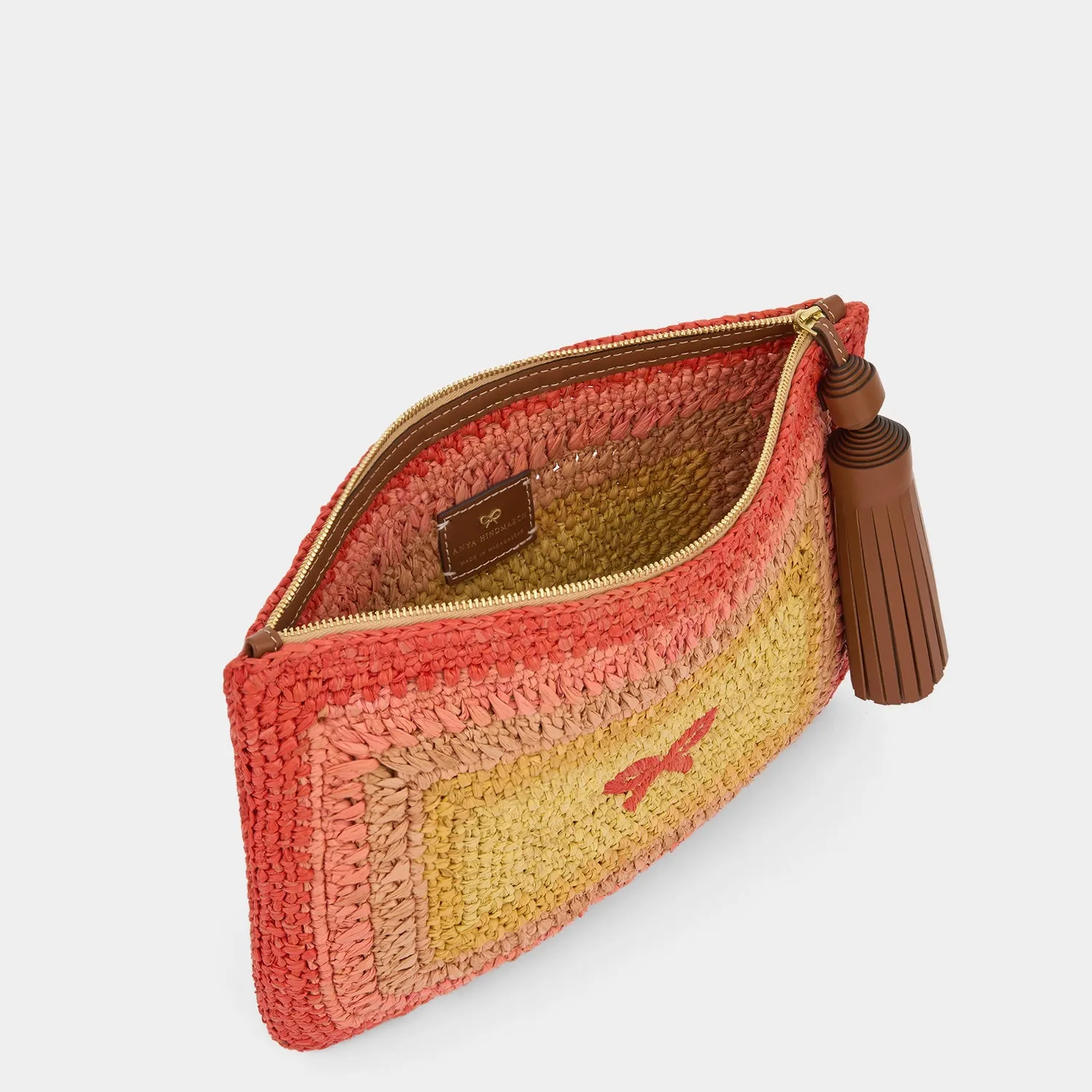 Raffia Tassel Bow Clutch