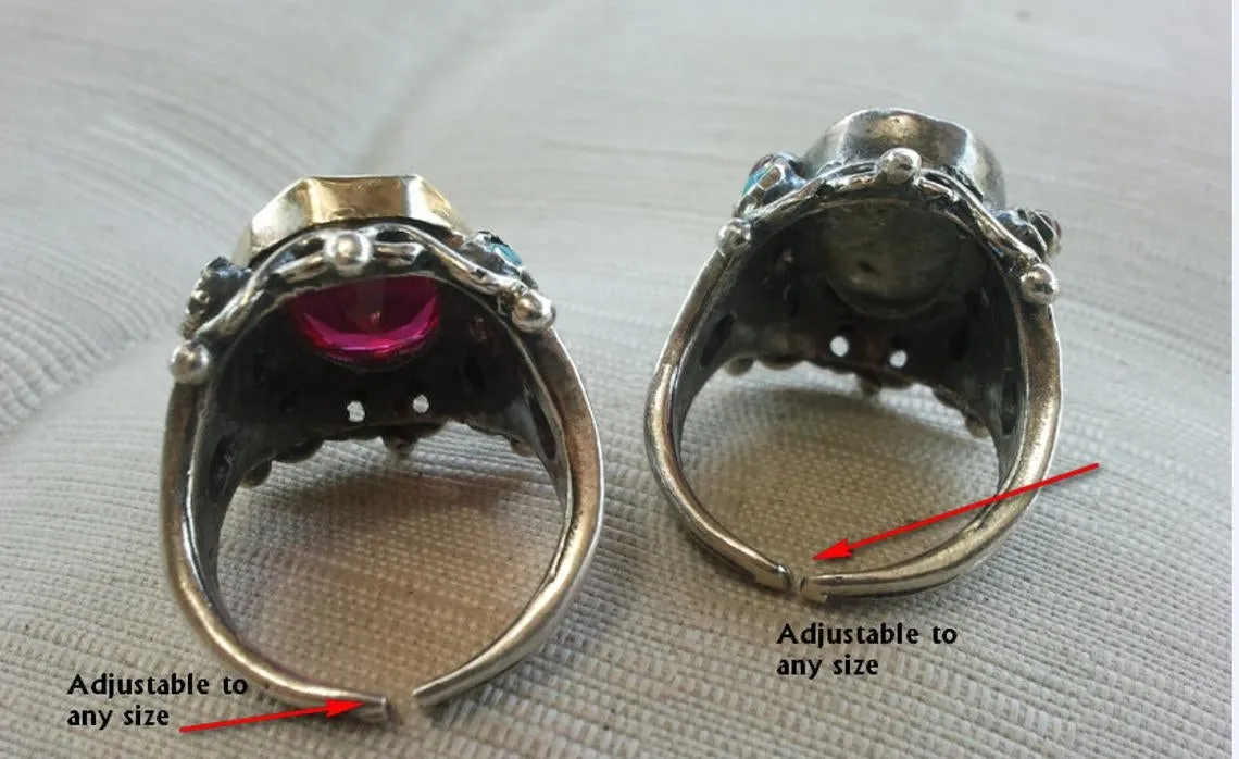 Rainbow Moonstone Queen Ring