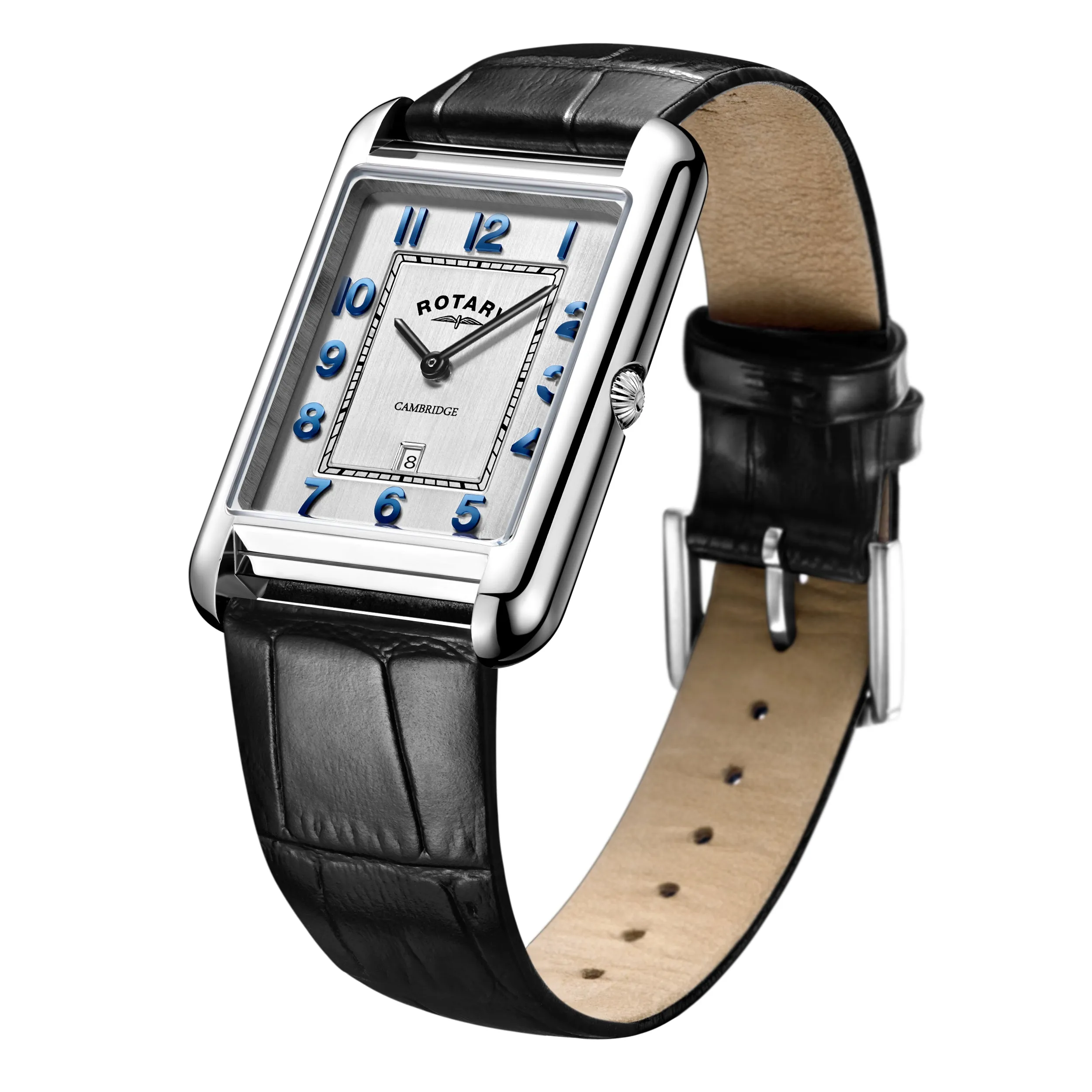 Rectangular Cambridge Blue Numbered Watch