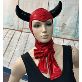 Red and Black Devil Bonnet Hood