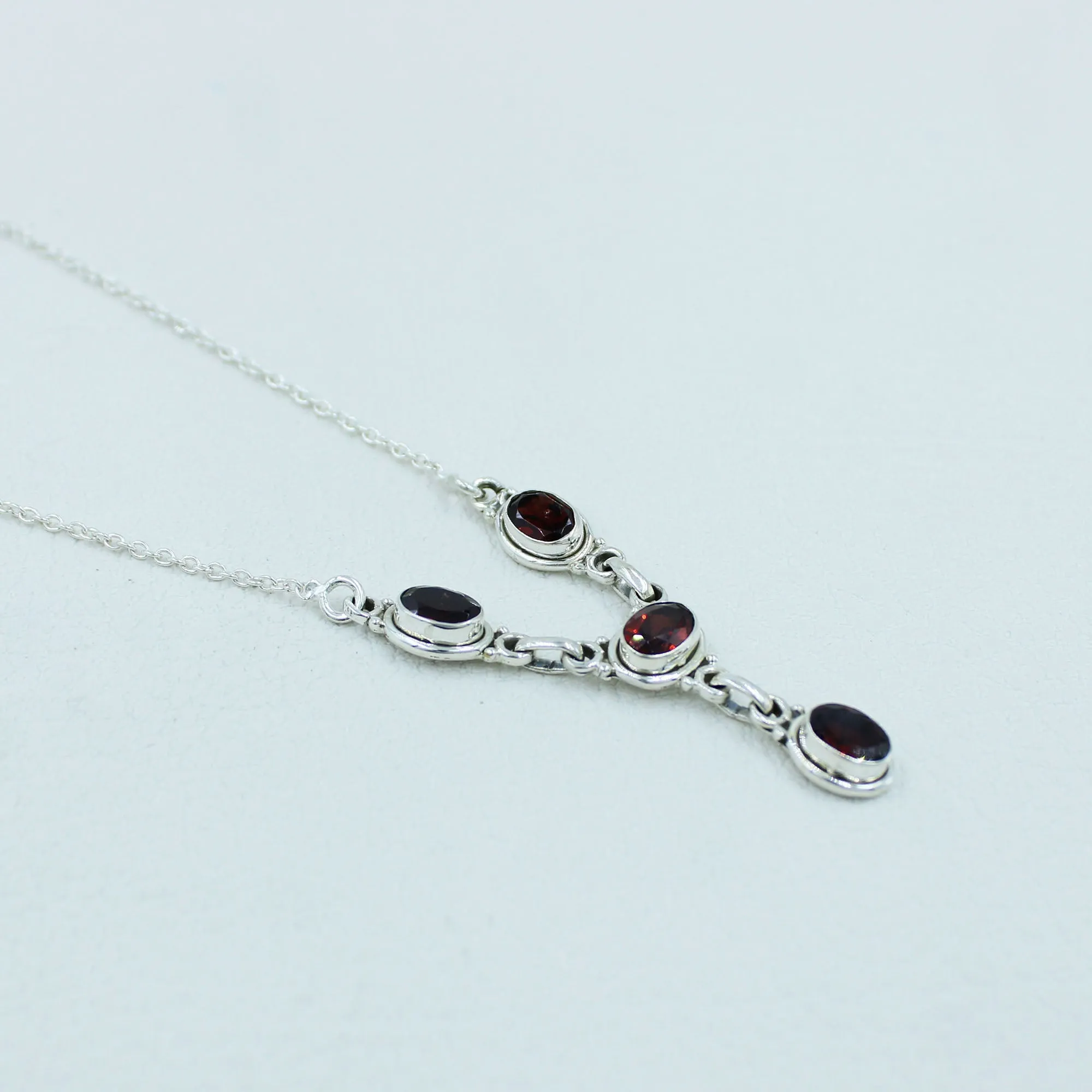Red Garnet 925 Silver Necklace