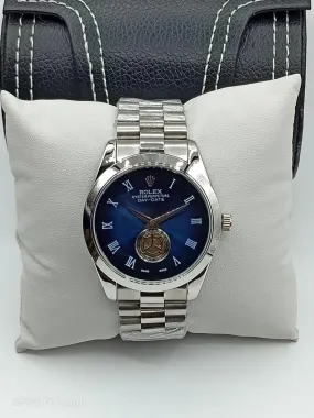 RLX Analog Milgauss Watch- Blue Color Dial Stainless Steel With Silver Color Watch For Men's -Best For Stylist Look- RLX-902