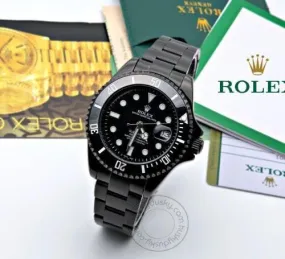 RLX BLACK Submarine Automatic Black Strap Men's Watch For Man RLX-BLK Black Dial Gift Watch