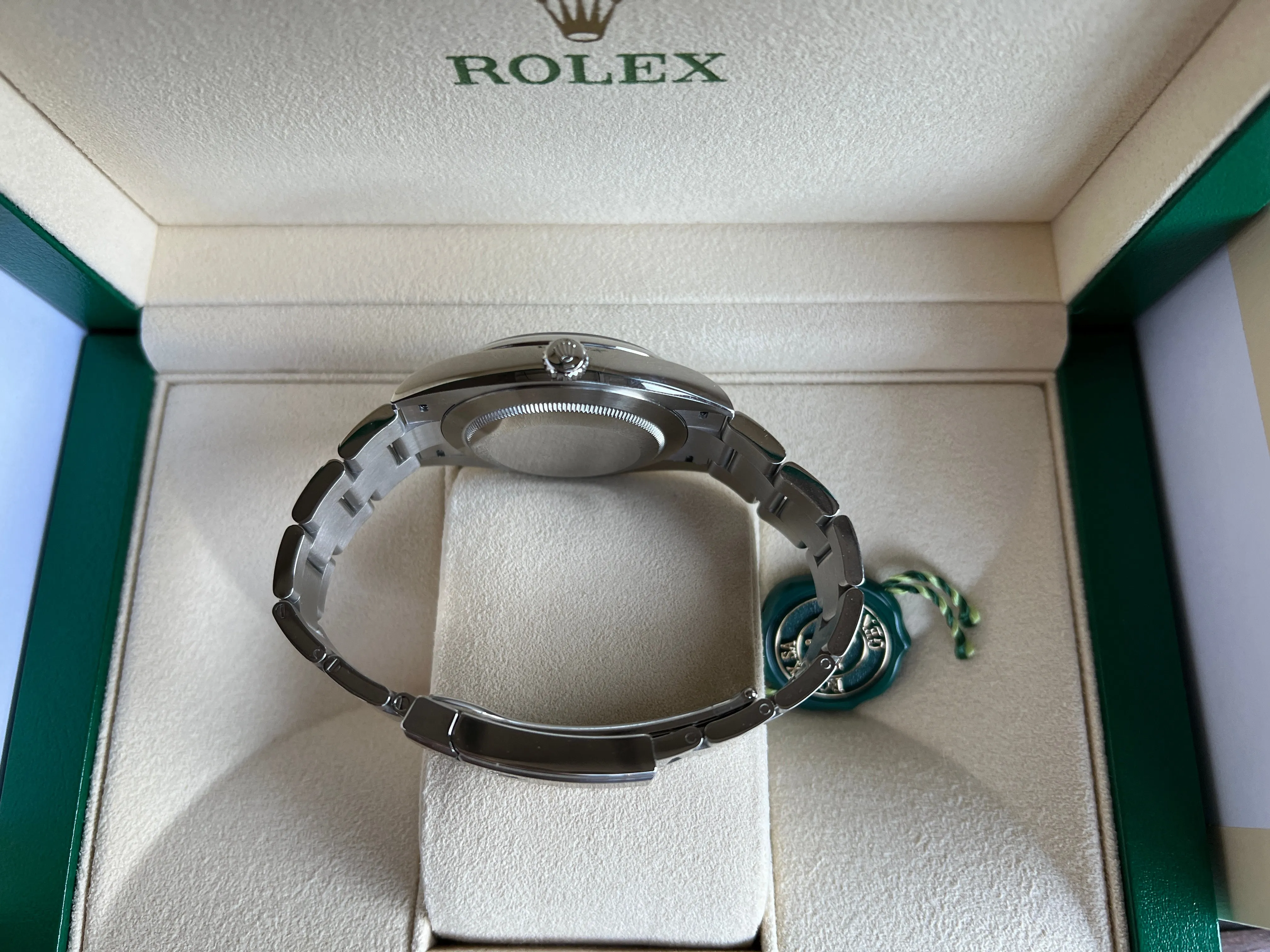 Rolex 41mm Oyster Perpetual 124300 Mens or Womens Watch.  Refinished Tiffany Blue Dial Mint Condition
