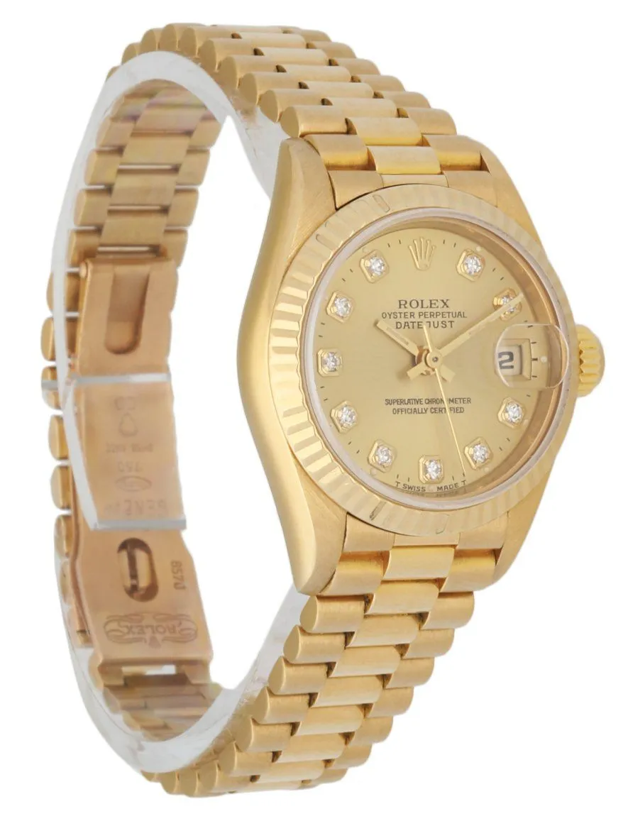 Rolex Datejust 69178 18K Yellow Gold Diamond Dial Ladies Watch