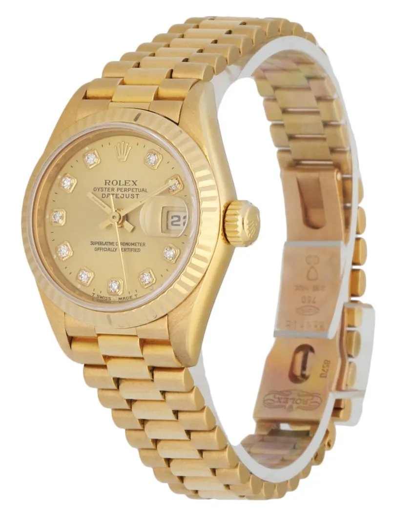 Rolex Datejust 69178 18K Yellow Gold Diamond Dial Ladies Watch