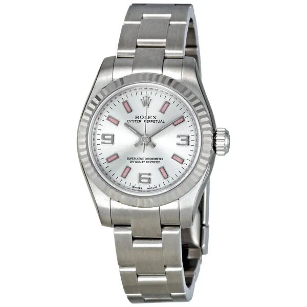 Rolex Lady Oyster Perpetual 26 Silver Dial Stainless Steel Oyster Bracelet Automatic Watch 176234SAPSO