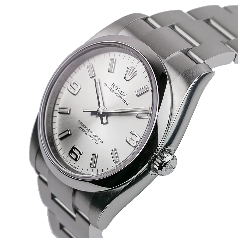 Rolex Oyster Perpetual 34mm Silver/Arab Oyster 114200