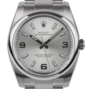 Rolex Oyster Perpetual 34mm Silver/Arab Oyster 114200